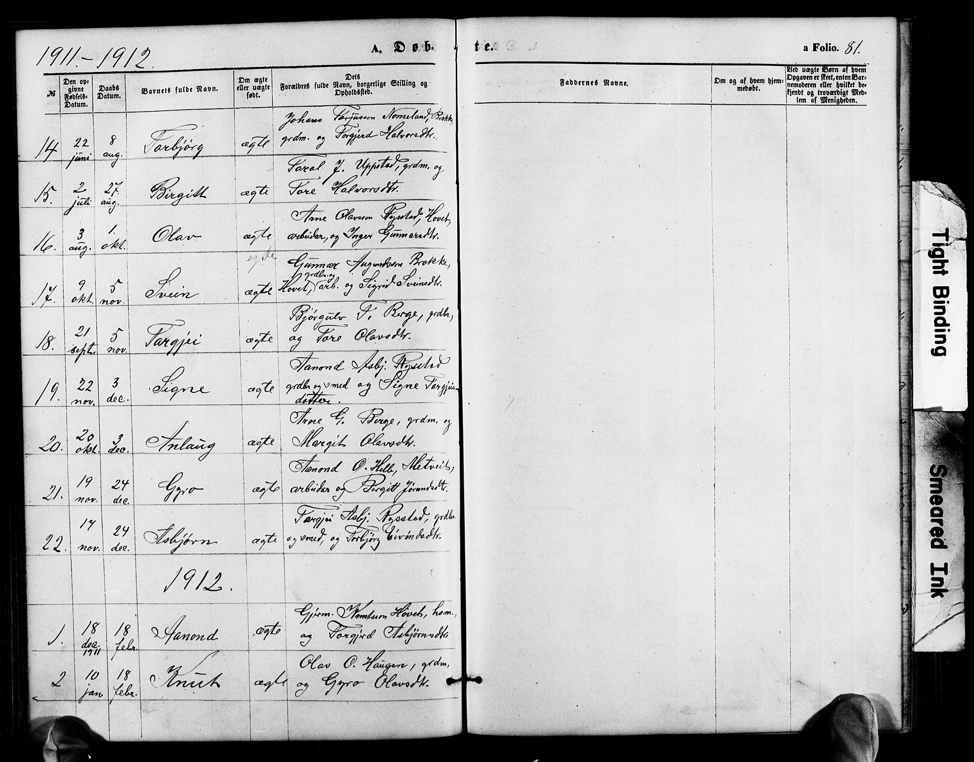 Valle sokneprestkontor, SAK/1111-0044/F/Fb/Fbb/L0002: Parish register (copy) no. B 2, 1875-1921, p. 81