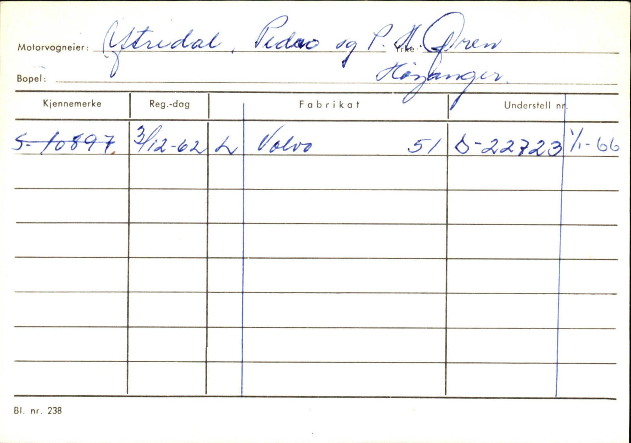 Statens vegvesen, Sogn og Fjordane vegkontor, AV/SAB-A-5301/4/F/L0131: Eigarregister Høyanger P-Å. Stryn S-Å, 1945-1975, p. 926