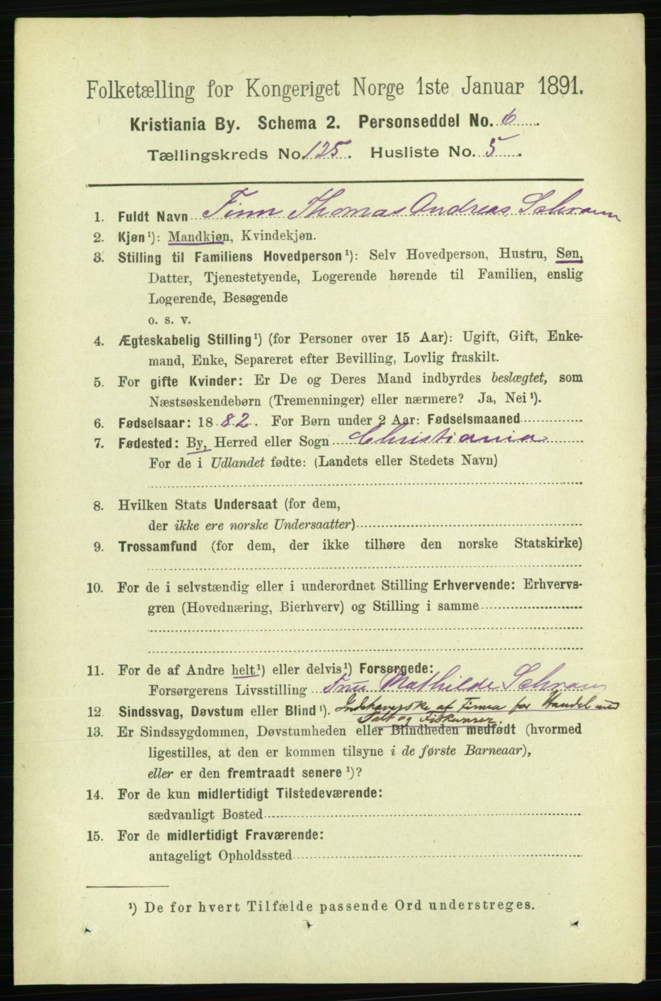 RA, 1891 census for 0301 Kristiania, 1891, p. 66917