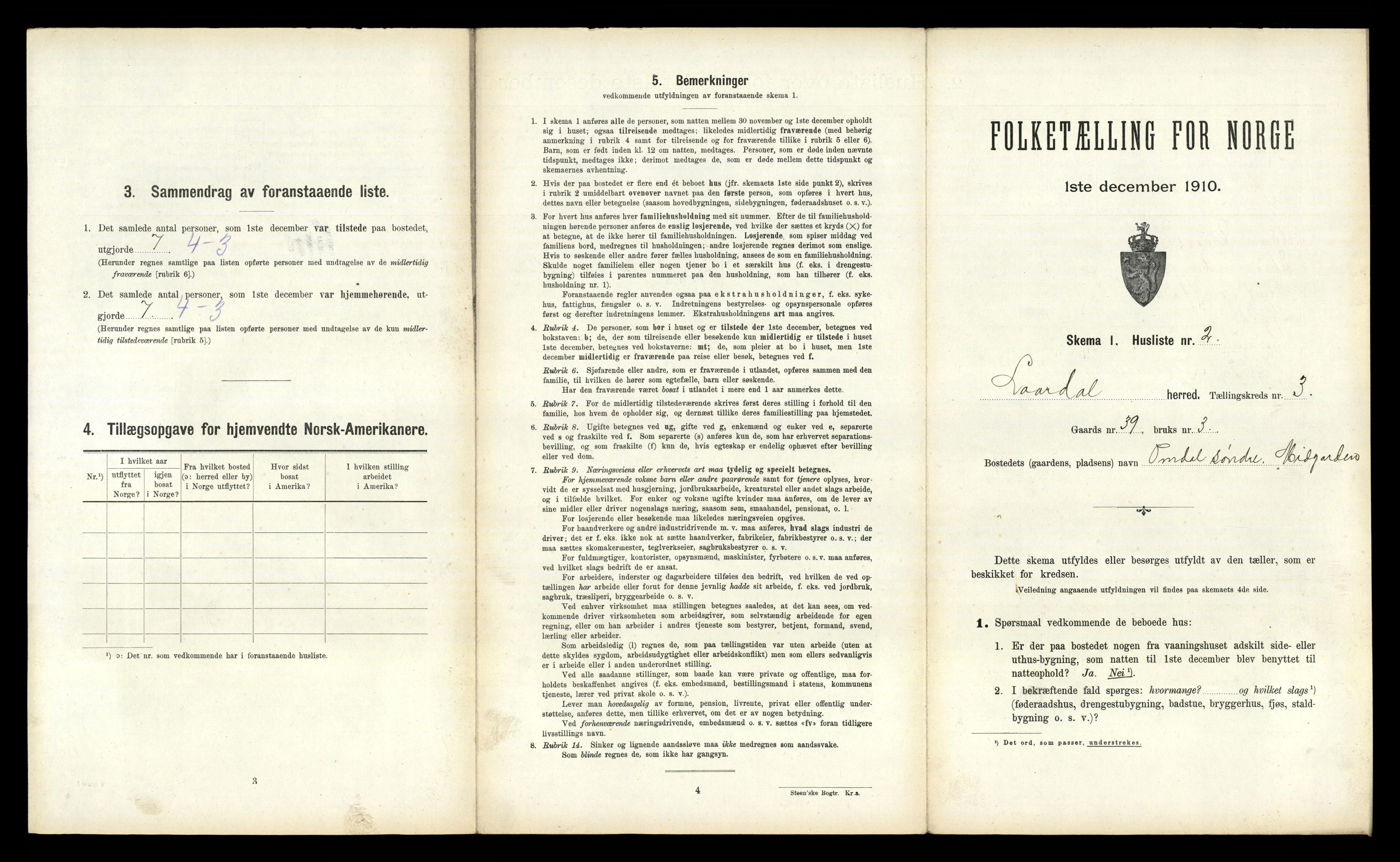 RA, 1910 census for Lårdal, 1910, p. 315