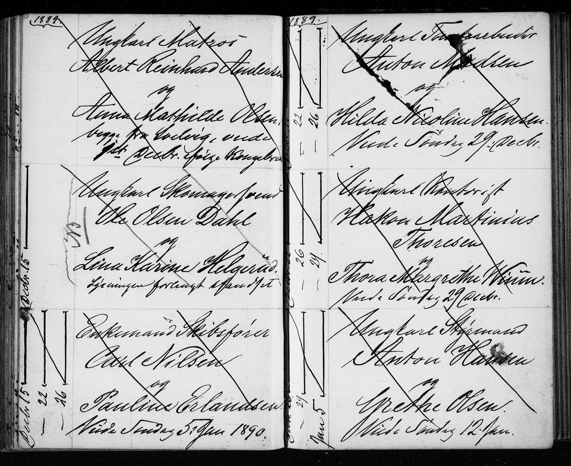 Bragernes kirkebøker, AV/SAKO-A-6/H/Ha/L0006: Banns register no. 6, 1873-1896