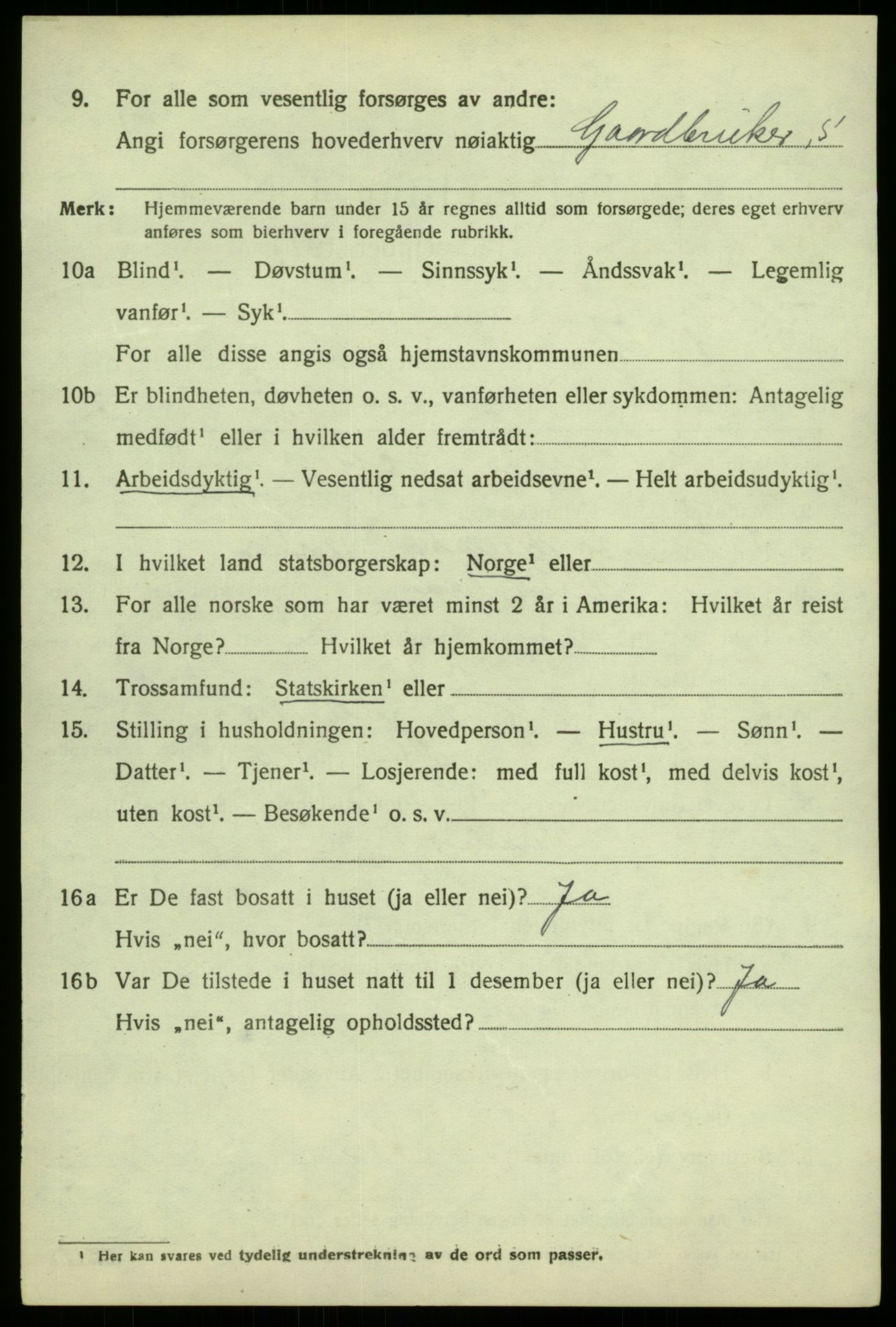 SAB, 1920 census for Austrheim, 1920, p. 2147