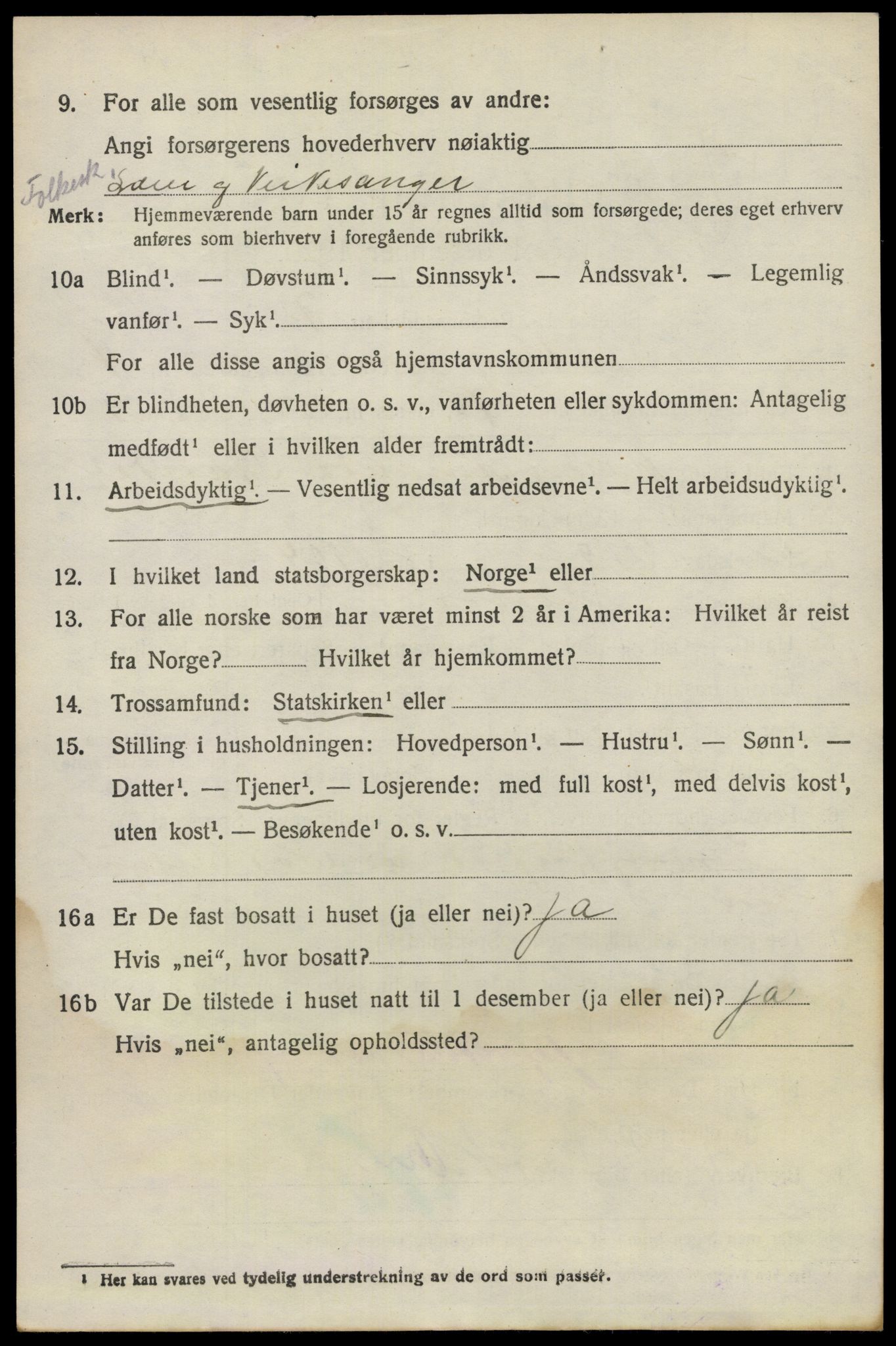 SAO, 1920 census for Vestby, 1920, p. 5270