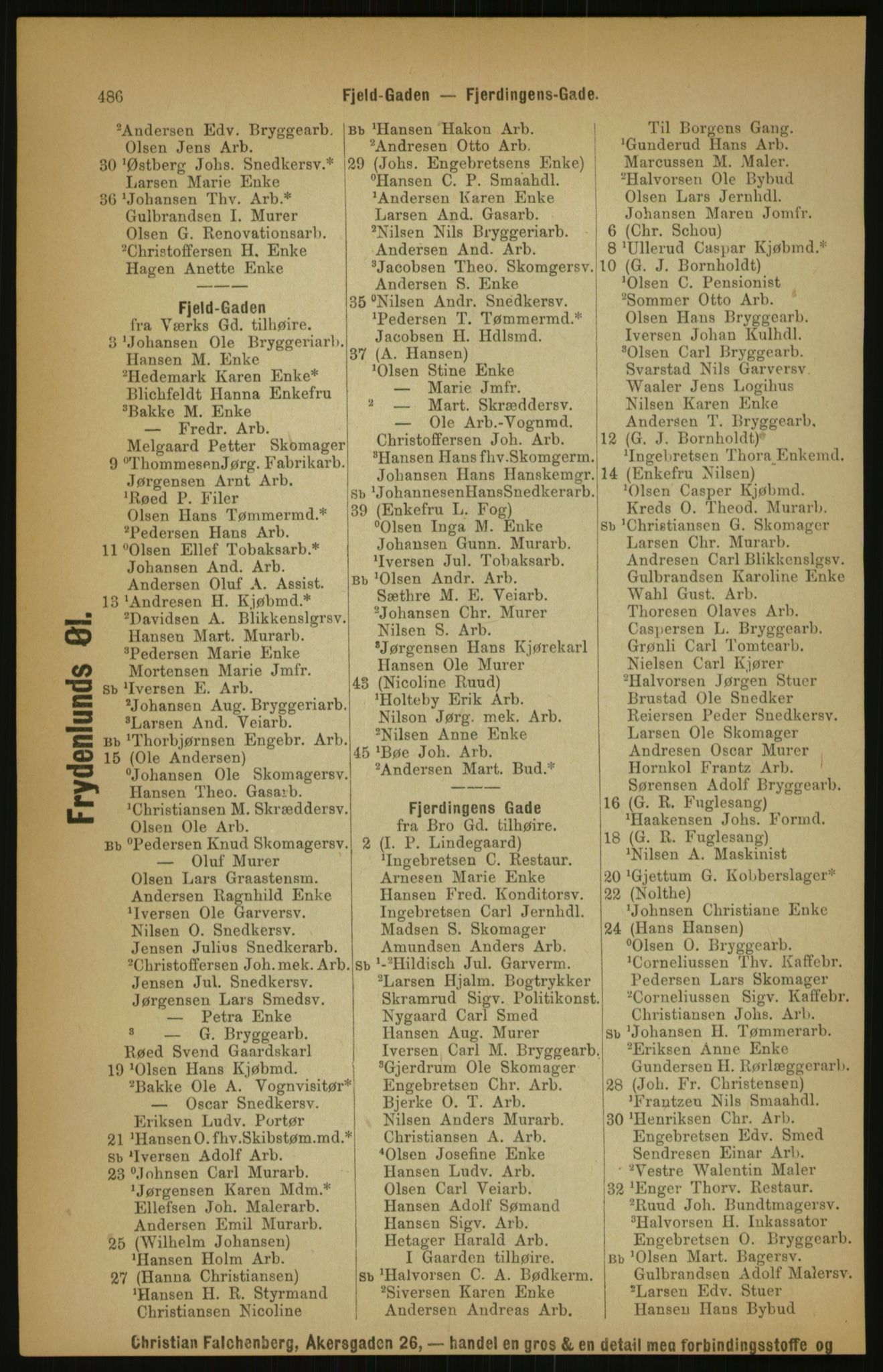 Kristiania/Oslo adressebok, PUBL/-, 1891, p. 486