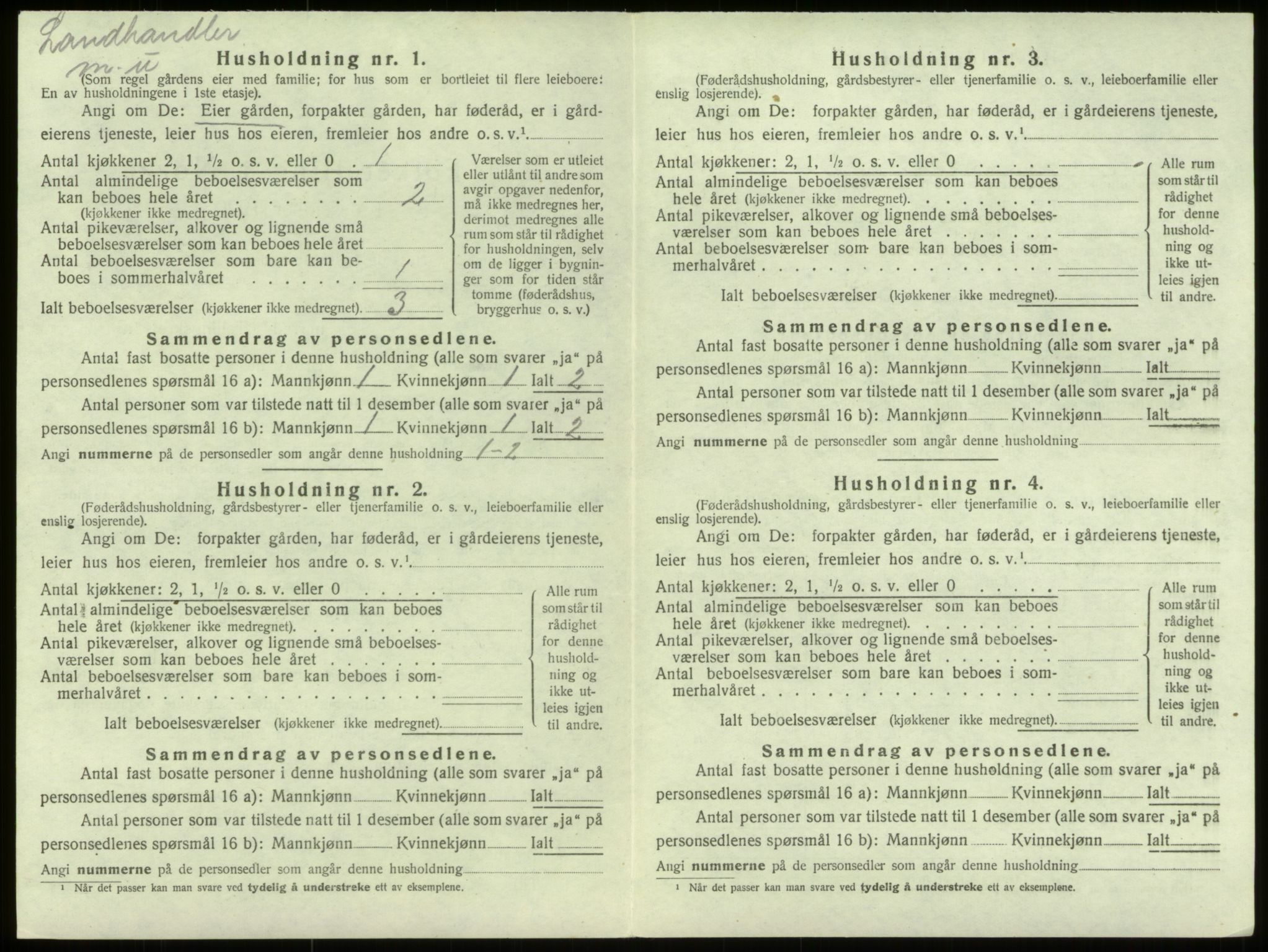 SAB, 1920 census for Selje, 1920, p. 1021