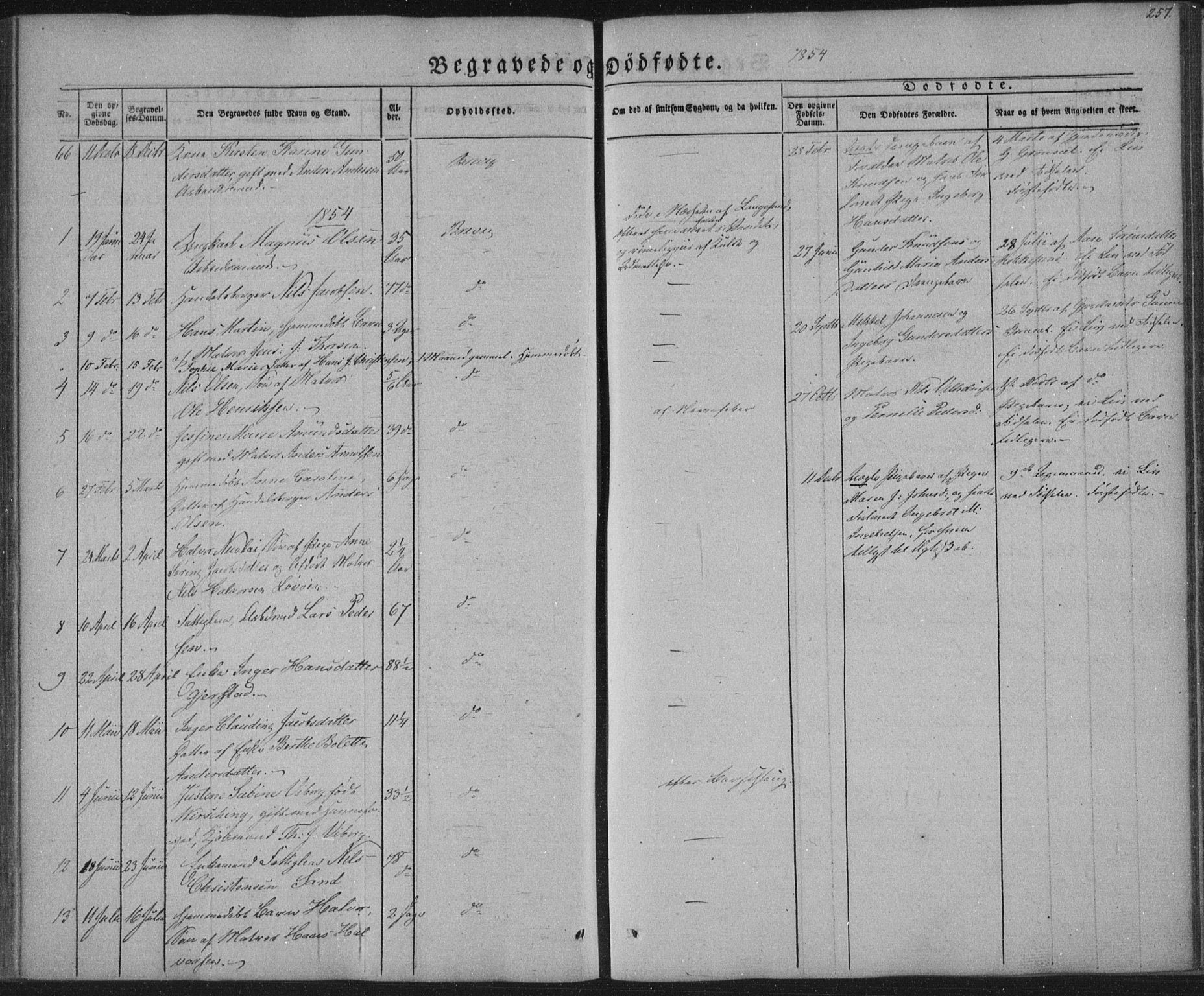 Brevik kirkebøker, SAKO/A-255/F/Fa/L0005: Parish register (official) no. 5, 1847-1865, p. 257