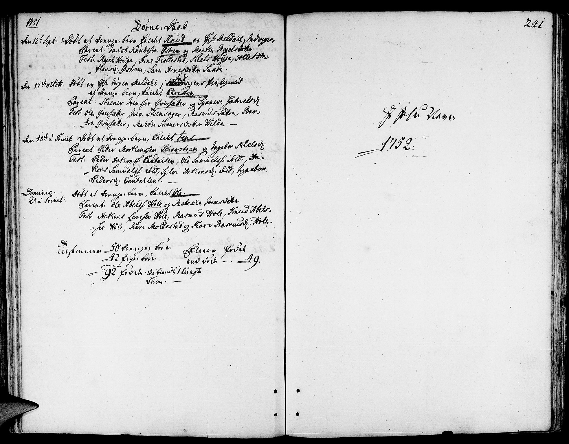 Gloppen sokneprestembete, AV/SAB-A-80101/H/Haa/Haaa/L0003: Parish register (official) no. A 3, 1739-1757, p. 241