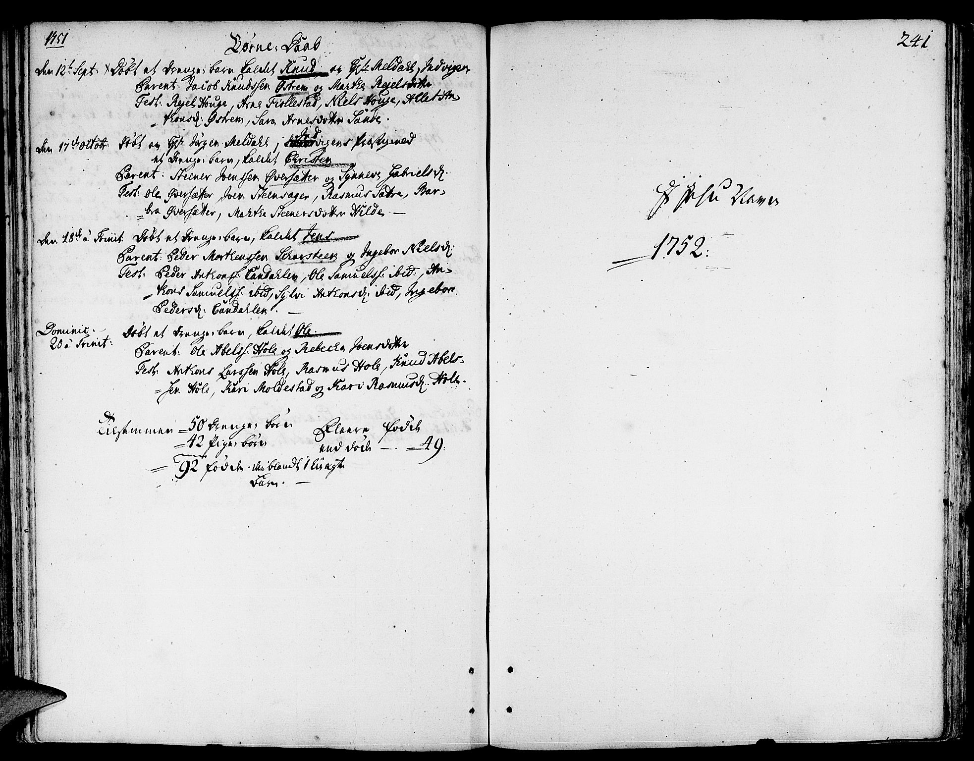 Gloppen sokneprestembete, SAB/A-80101/H/Haa/Haaa/L0003: Parish register (official) no. A 3, 1739-1757, p. 241