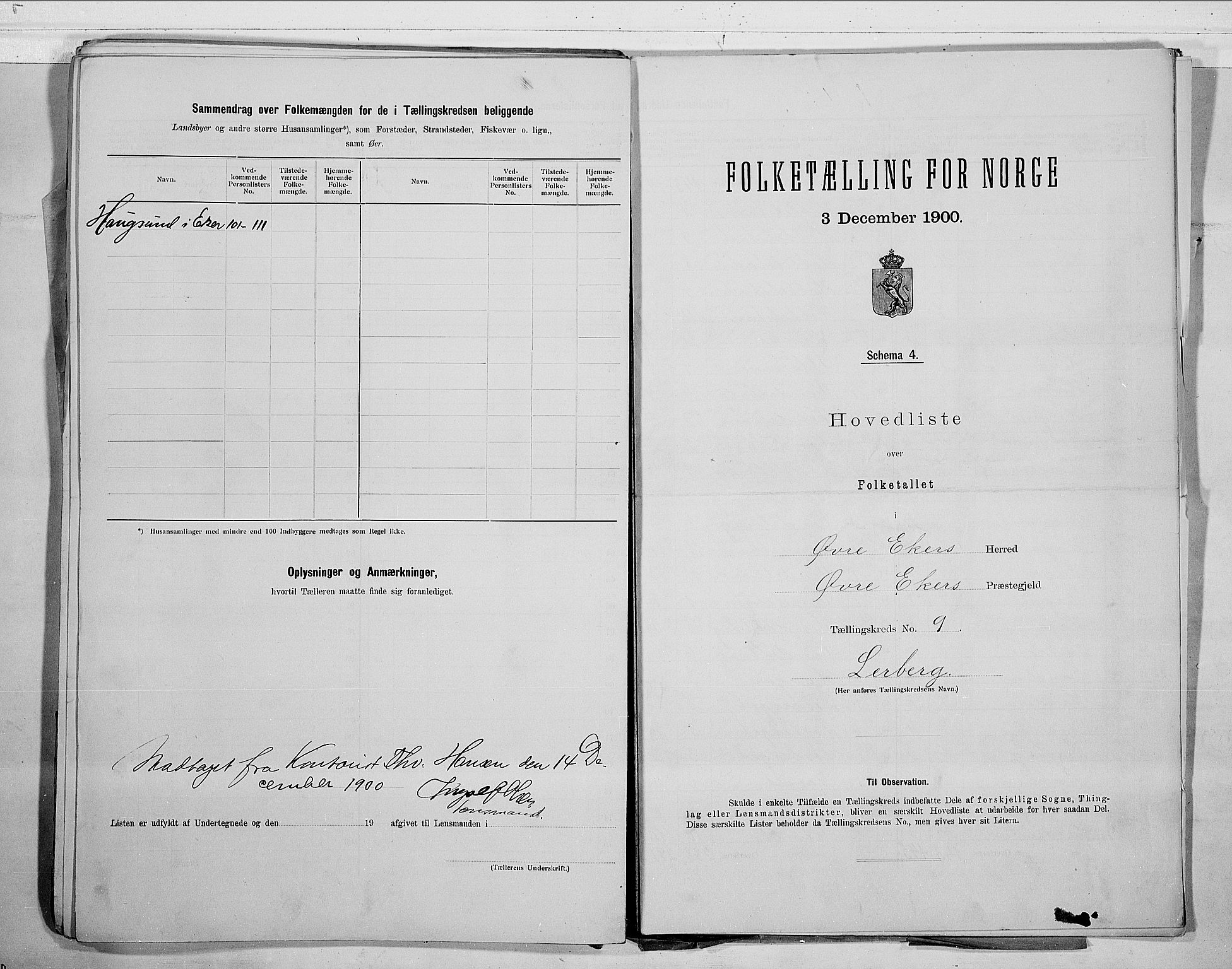 RA, 1900 census for Øvre Eiker, 1900, p. 44