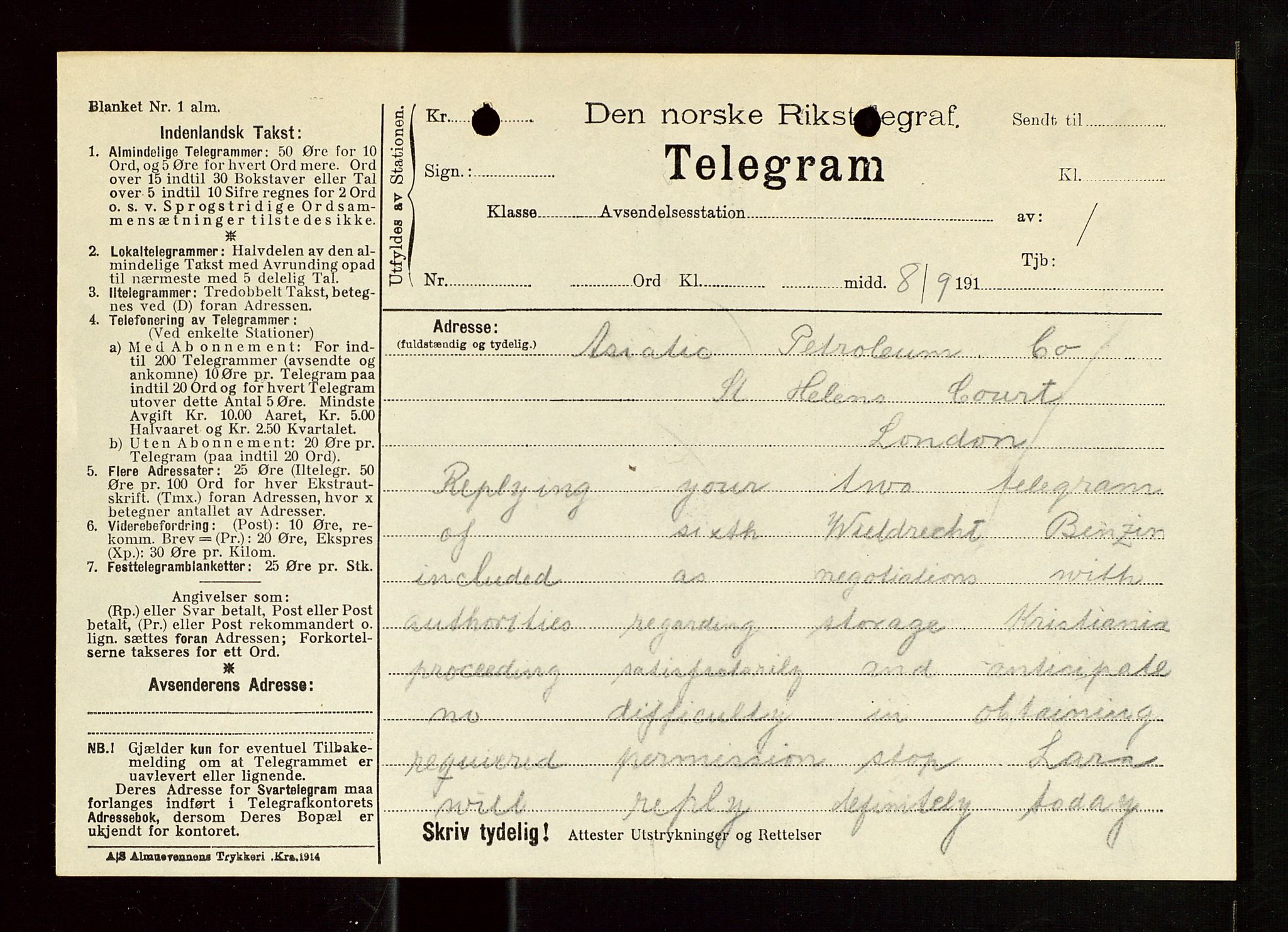 Pa 1521 - A/S Norske Shell, AV/SAST-A-101915/E/Ea/Eaa/L0019: Sjefskorrespondanse, 1917, p. 18