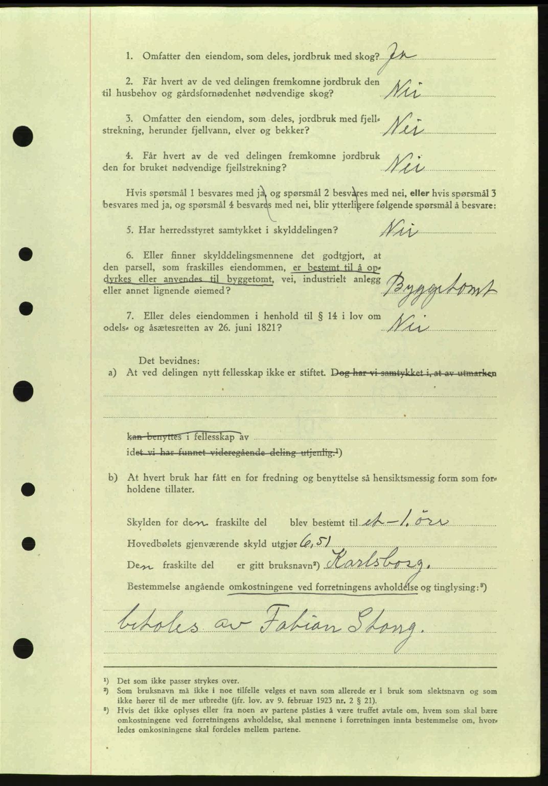 Idd og Marker sorenskriveri, AV/SAO-A-10283/G/Gb/Gbb/L0006: Mortgage book no. A6, 1943-1944, Diary no: : 1303/1943