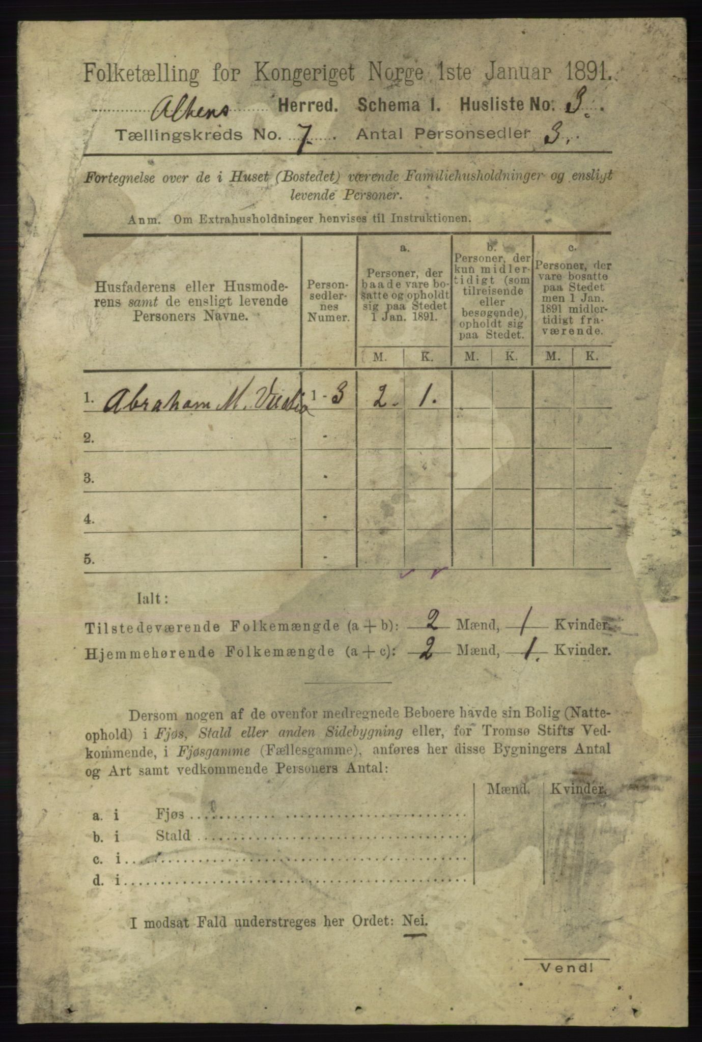 RA, 1891 census for 2012 Alta, 1891, p. 2042