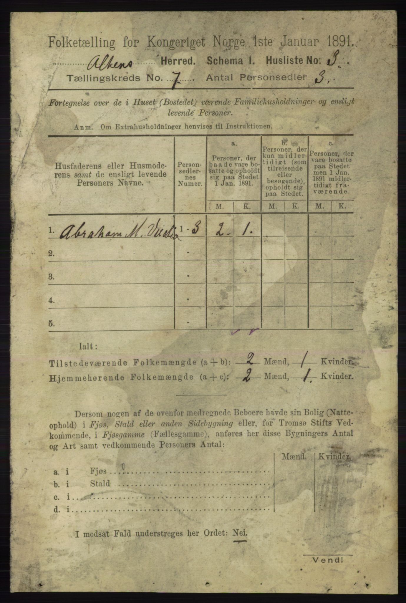 RA, 1891 census for 2012 Alta, 1891, p. 2042