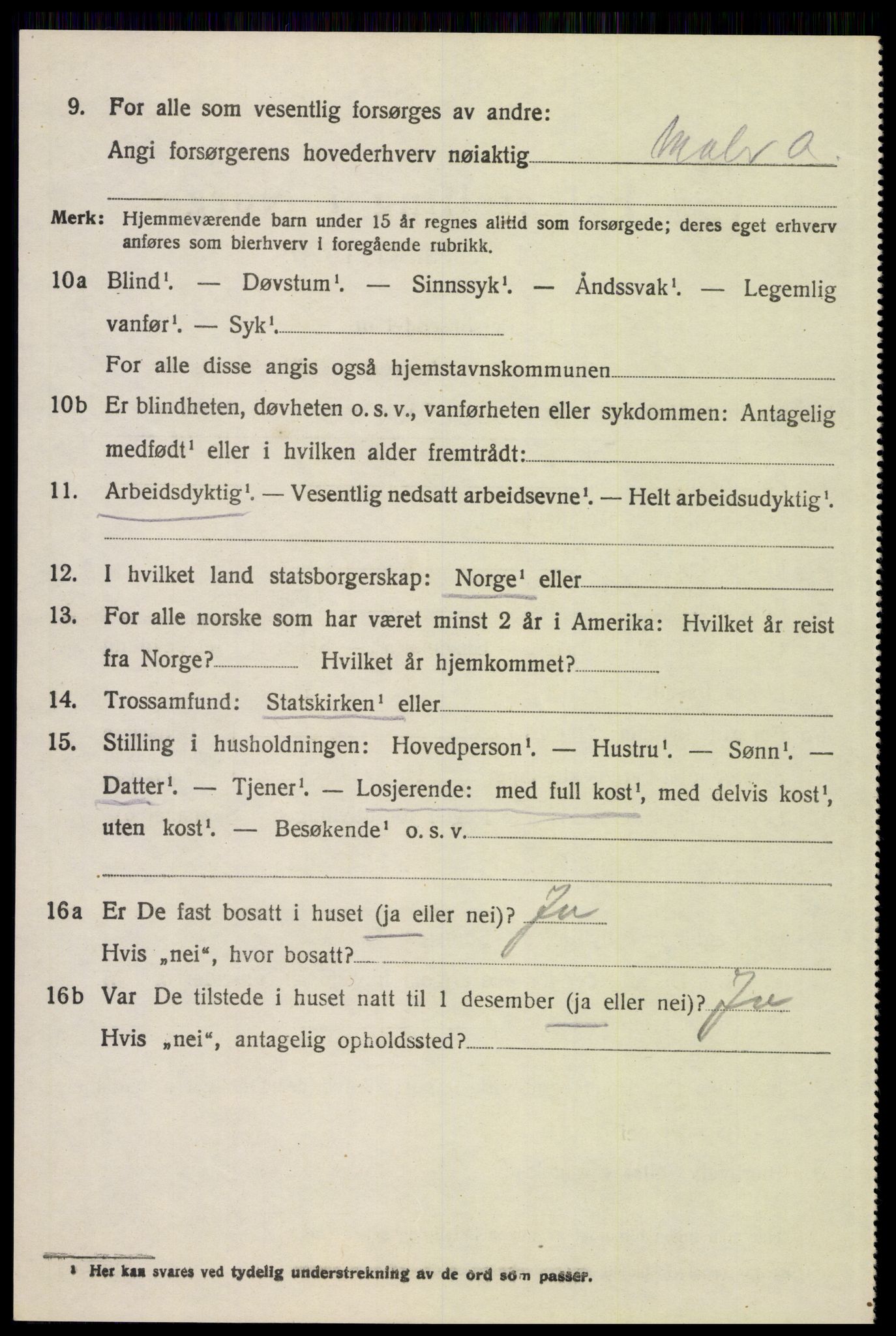 SAH, 1920 census for Elverum, 1920, p. 11085