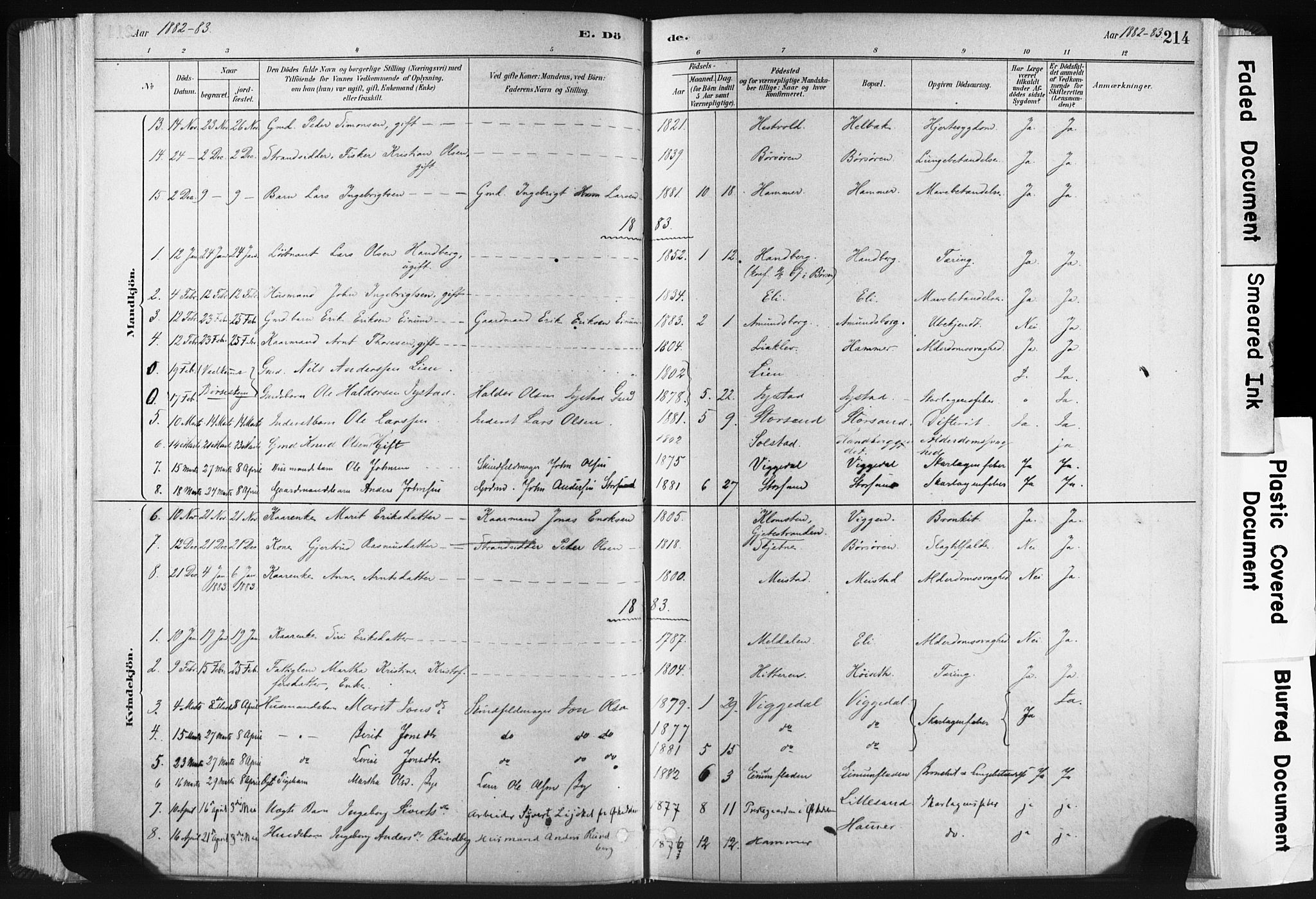 Ministerialprotokoller, klokkerbøker og fødselsregistre - Sør-Trøndelag, SAT/A-1456/665/L0773: Parish register (official) no. 665A08, 1879-1905, p. 214
