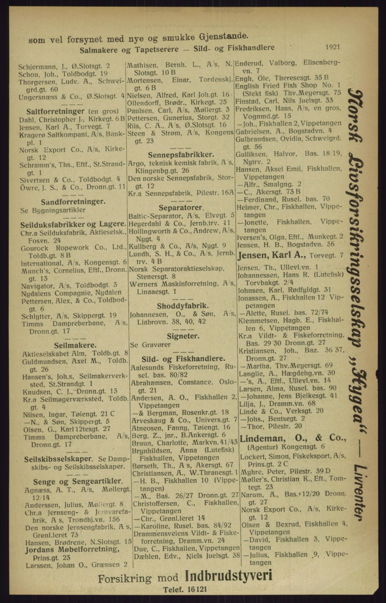 Kristiania/Oslo adressebok, PUBL/-, 1916, p. 1921