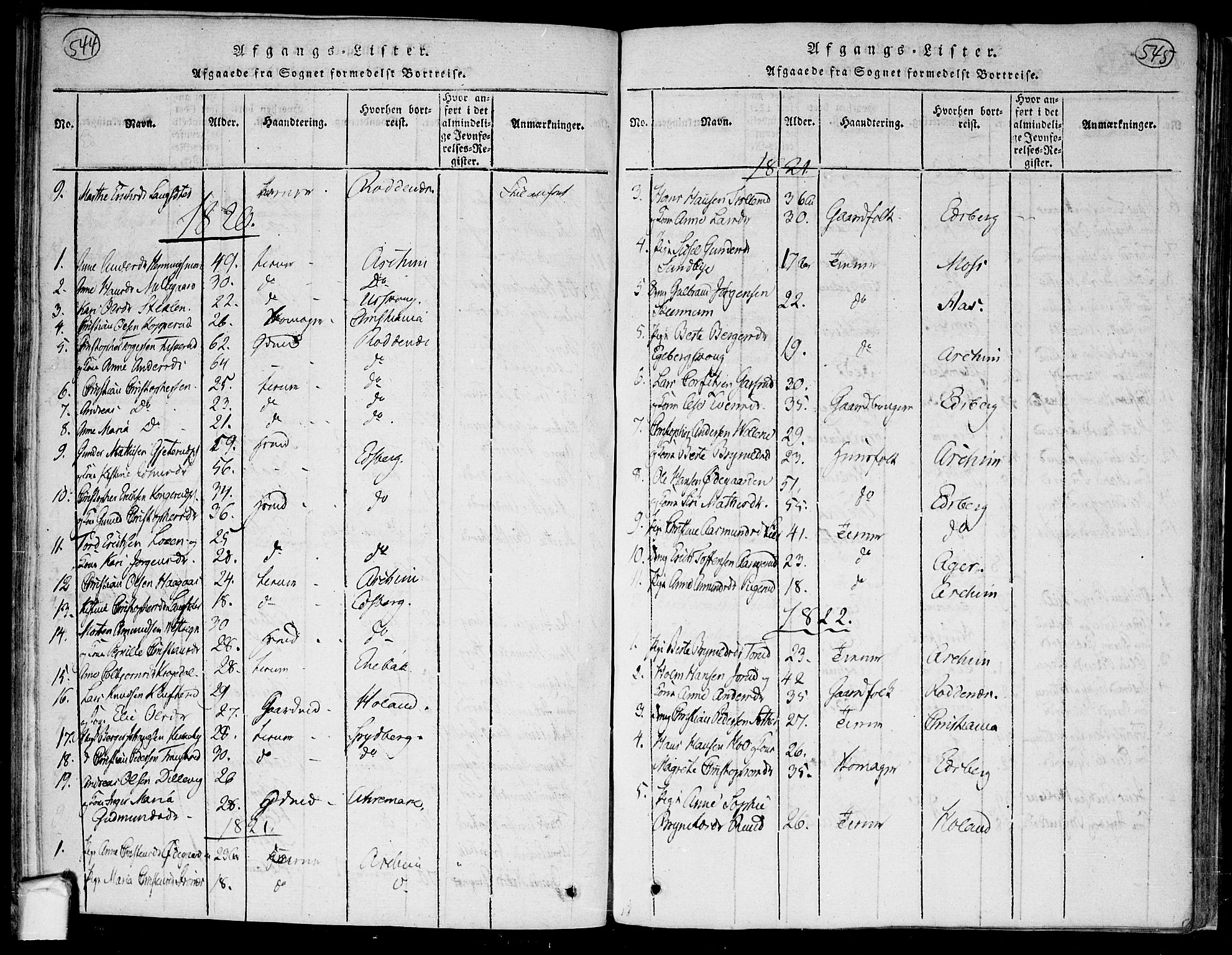 Trøgstad prestekontor Kirkebøker, SAO/A-10925/F/Fa/L0006: Parish register (official) no. I 6, 1815-1844, p. 544-545
