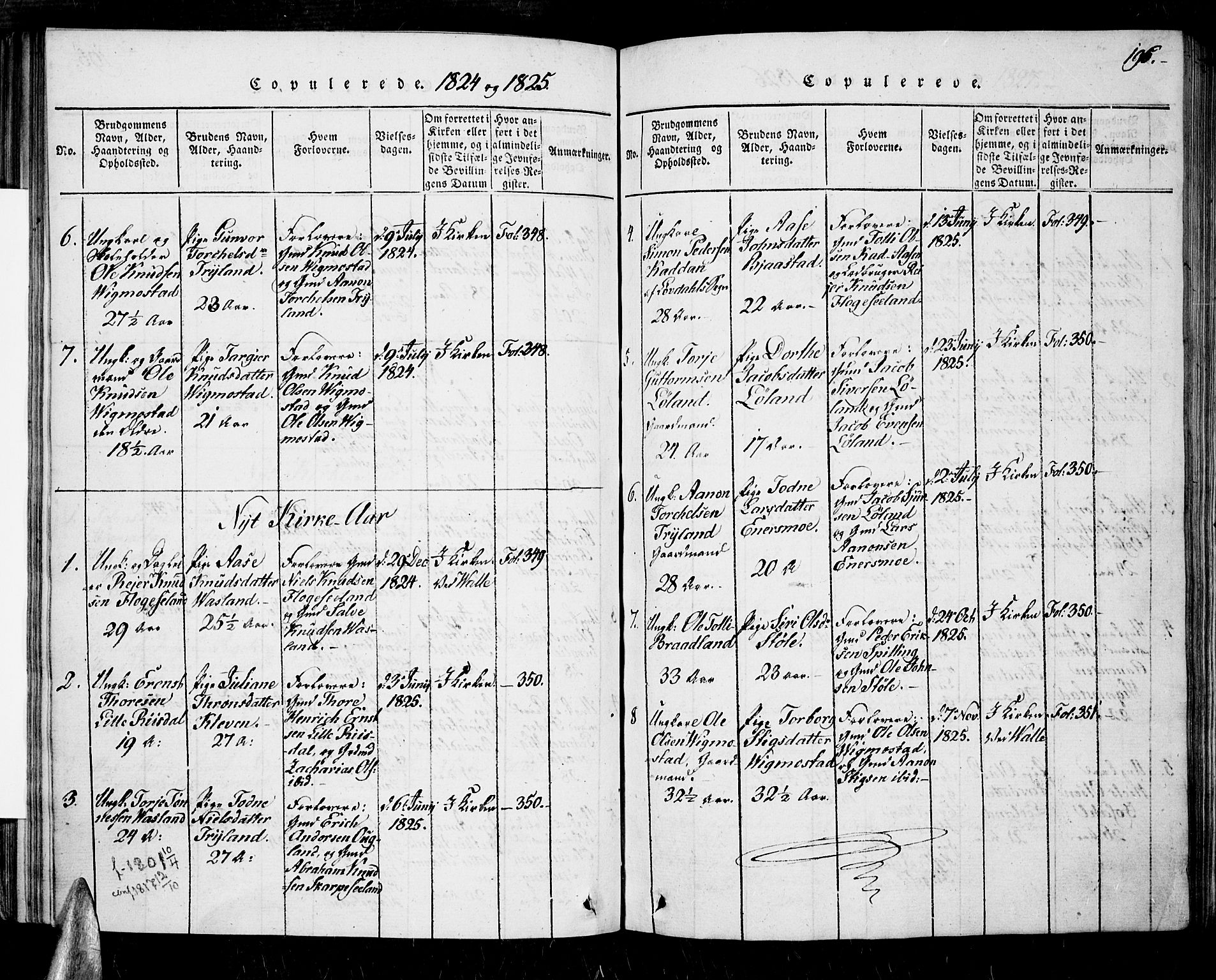 Nord-Audnedal sokneprestkontor, SAK/1111-0032/F/Fa/Fab/L0001: Parish register (official) no. A 1, 1816-1858, p. 196