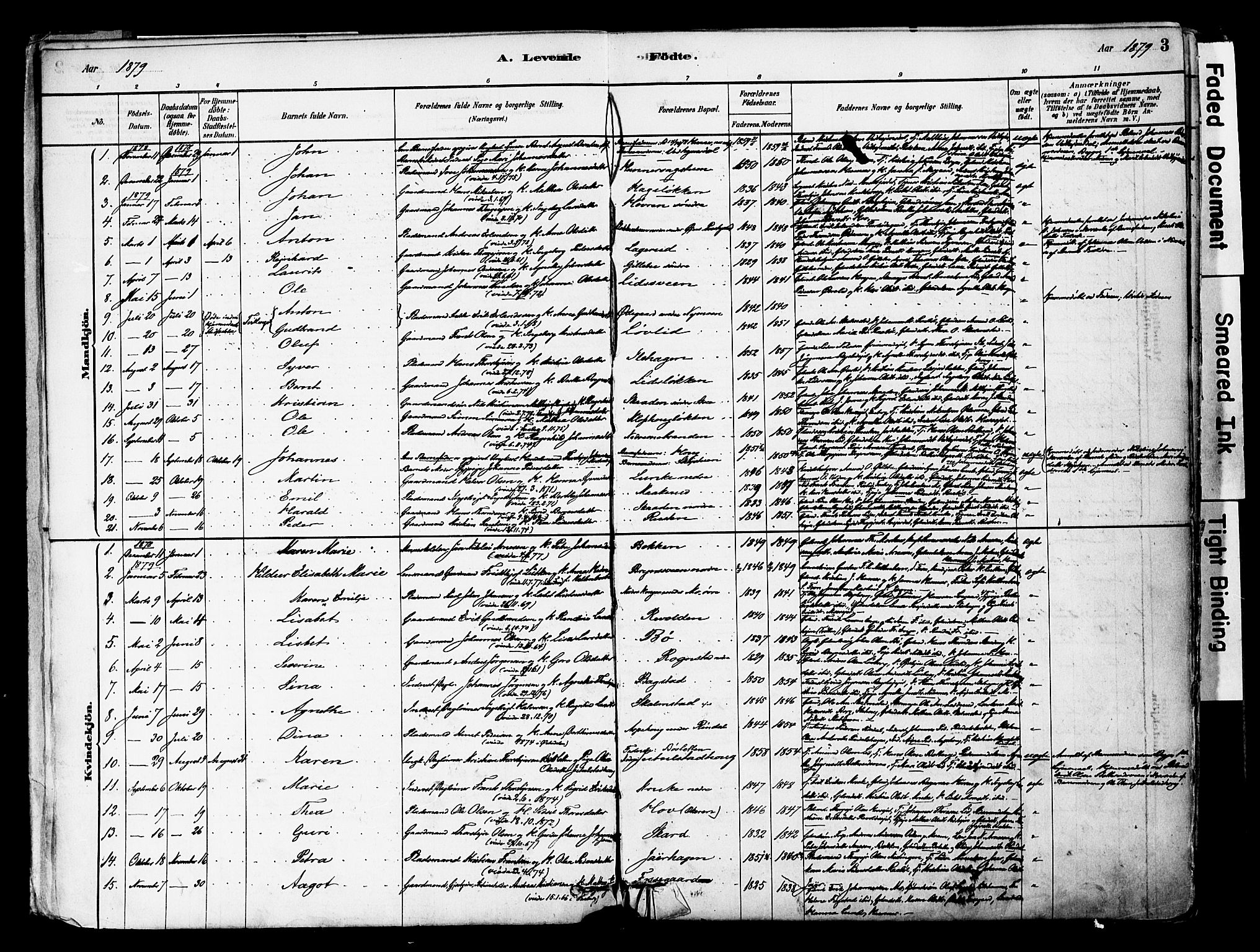 Øyer prestekontor, AV/SAH-PREST-084/H/Ha/Haa/L0008: Parish register (official) no. 8, 1878-1897, p. 3