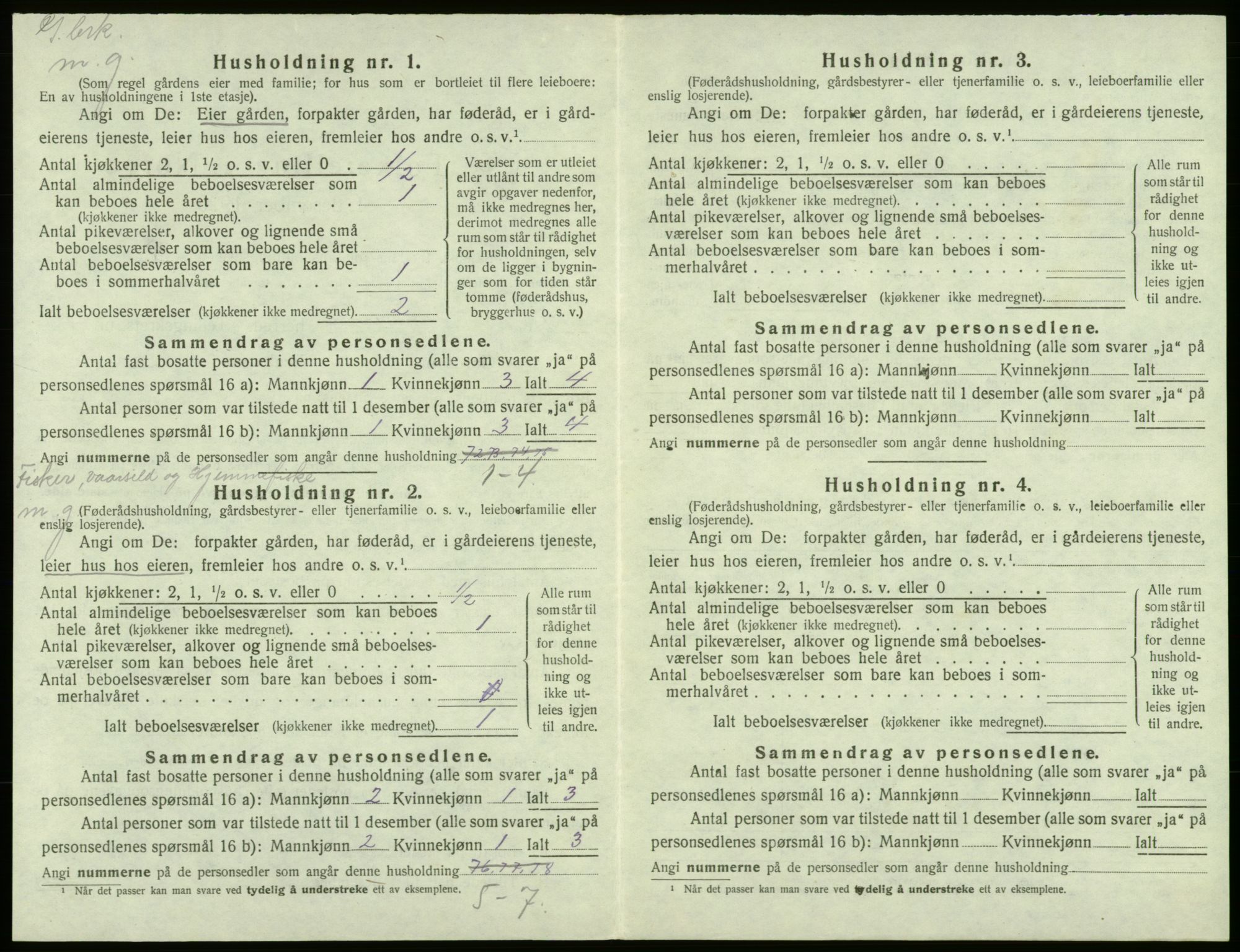 SAB, 1920 census for Bremnes, 1920, p. 649