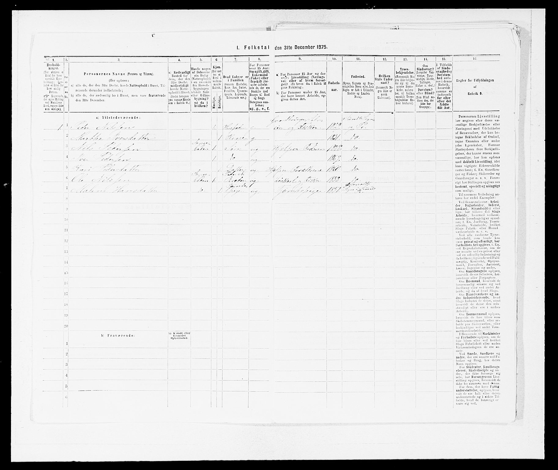 SAB, 1875 census for 1245P Sund, 1875, p. 335