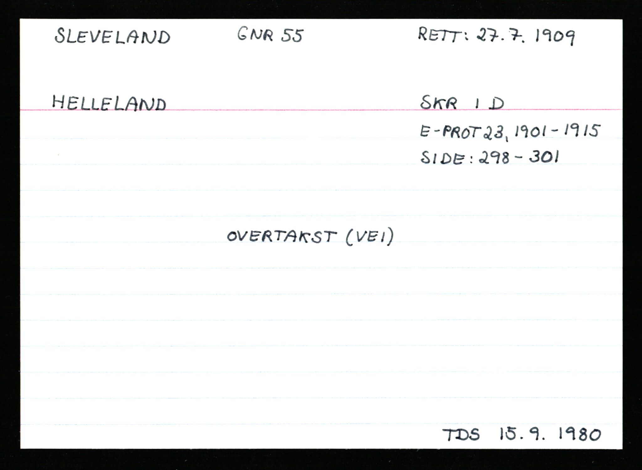 Statsarkivet i Stavanger, AV/SAST-A-101971/03/Y/Ym/L0053: Åstedskort sortert etter gårdsnavn: Skudeneshavn - Solbjør, 1600-1950, p. 380