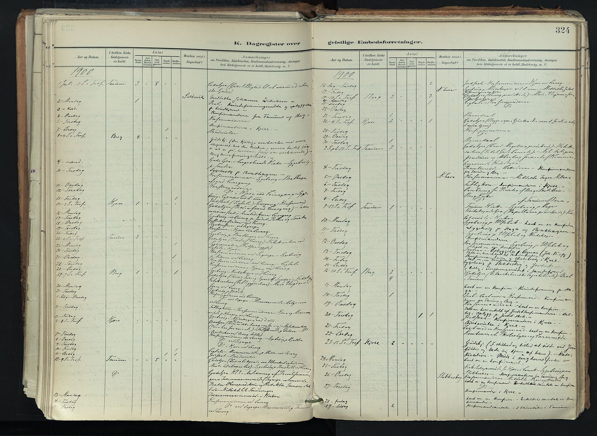 Brunlanes kirkebøker, AV/SAKO-A-342/F/Fc/L0003: Parish register (official) no. III 3, 1900-1922, p. 324