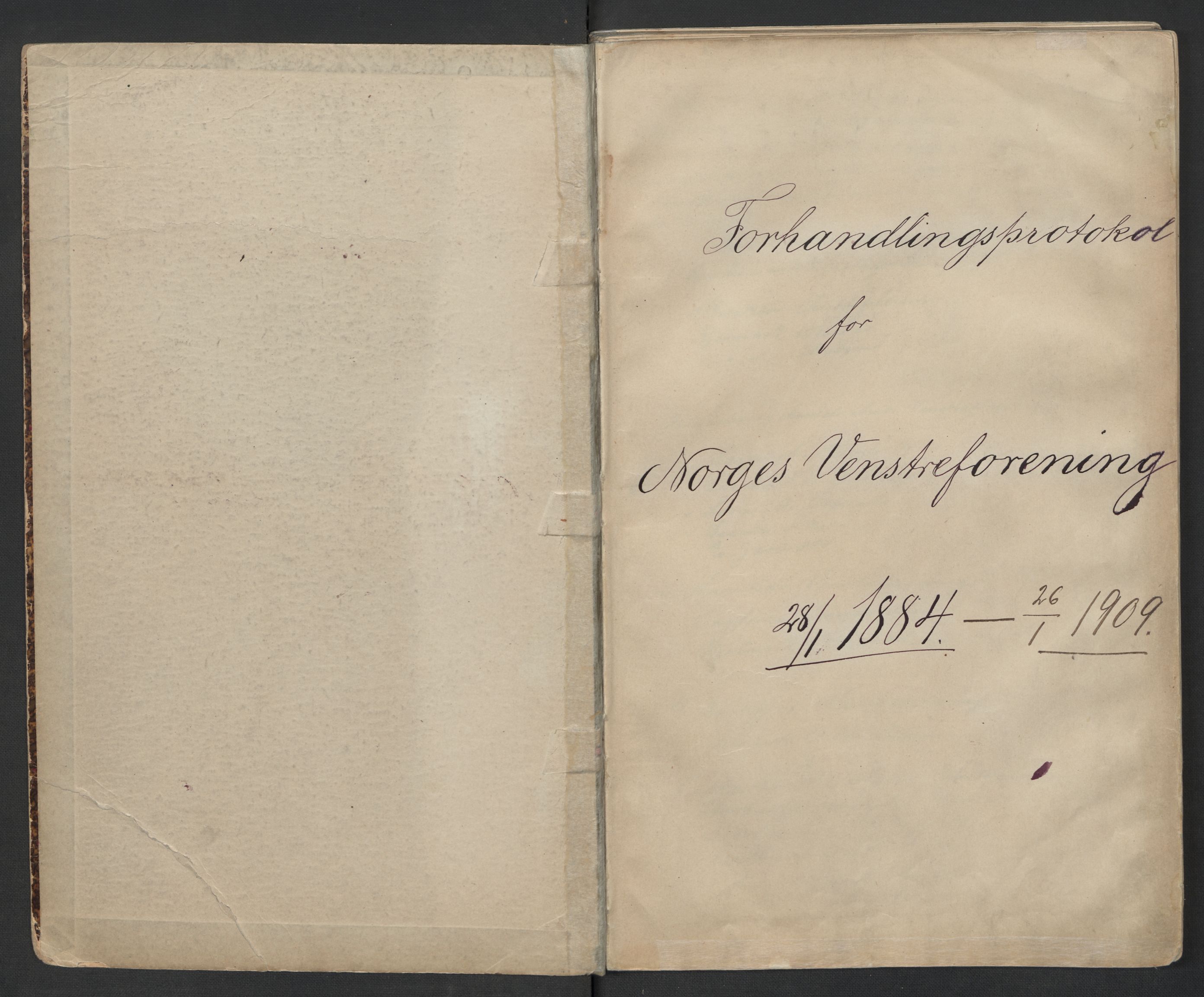 Venstres Hovedorganisasjon, RA/PA-0876/Aa/L0001: Forhandlingsprotokoll for Norges Venstreforening, 1884-1909, p. 3