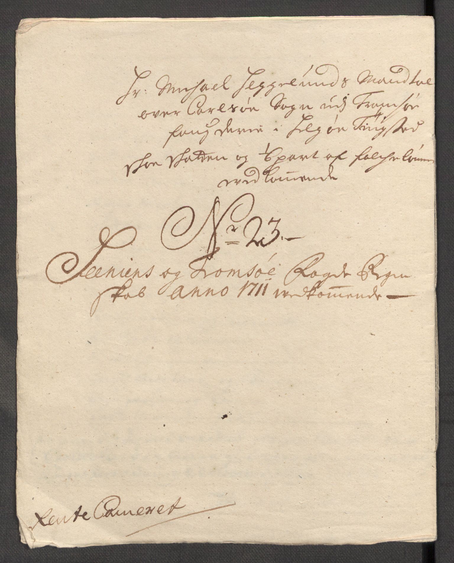 Rentekammeret inntil 1814, Reviderte regnskaper, Fogderegnskap, AV/RA-EA-4092/R68/L4758: Fogderegnskap Senja og Troms, 1711-1712, p. 173