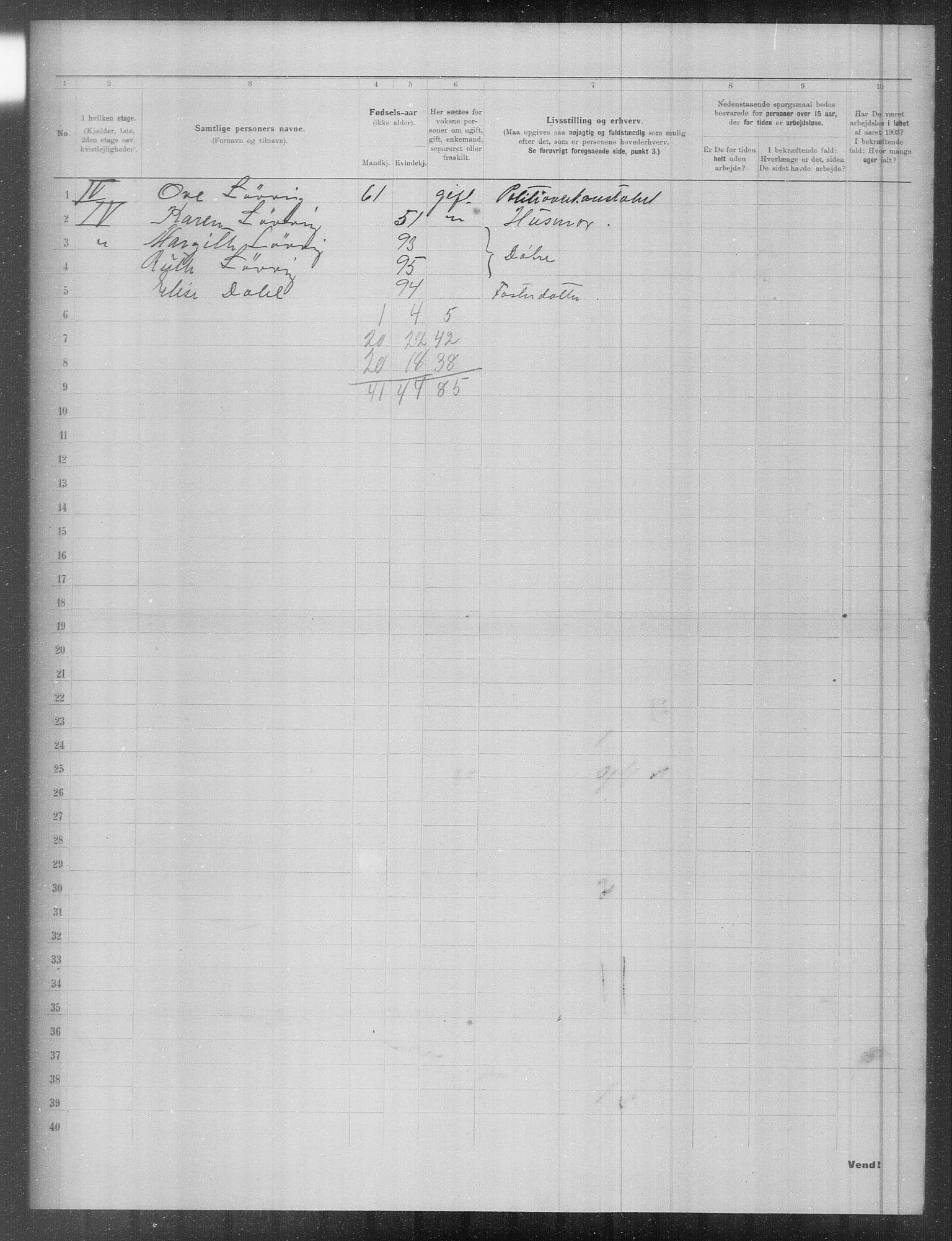 OBA, Municipal Census 1903 for Kristiania, 1903, p. 7835