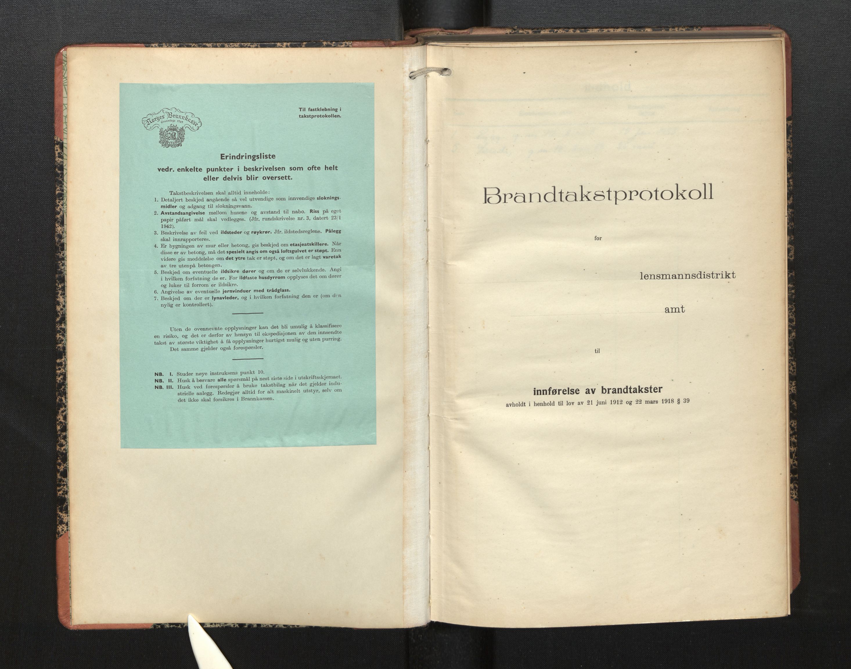 Lensmannen i Gloppen og Breim, SAB/A-27801/0012/L0004: Branntakstprotokoll, skjematakst, 1933-1955