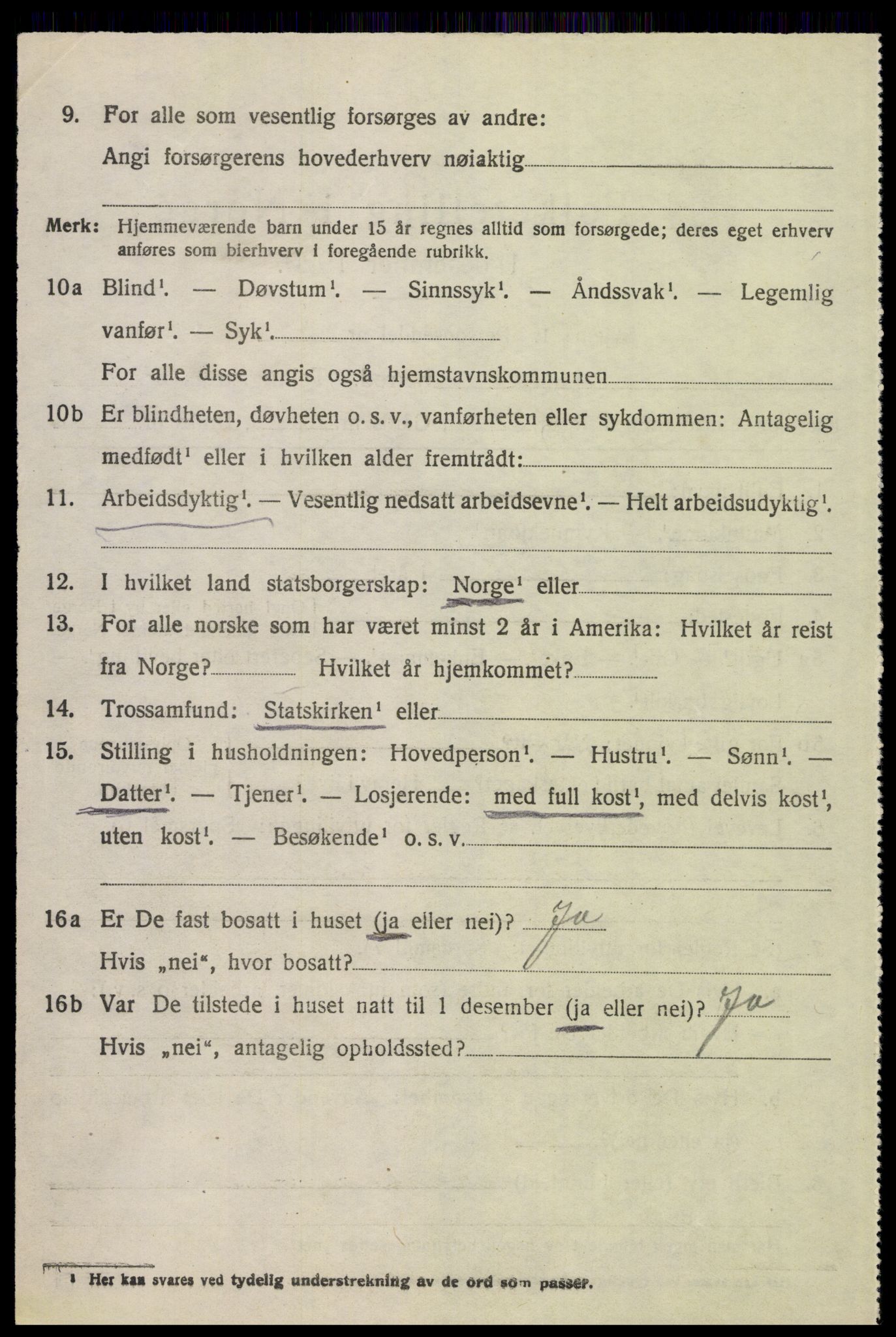 SAH, 1920 census for Elverum, 1920, p. 10943