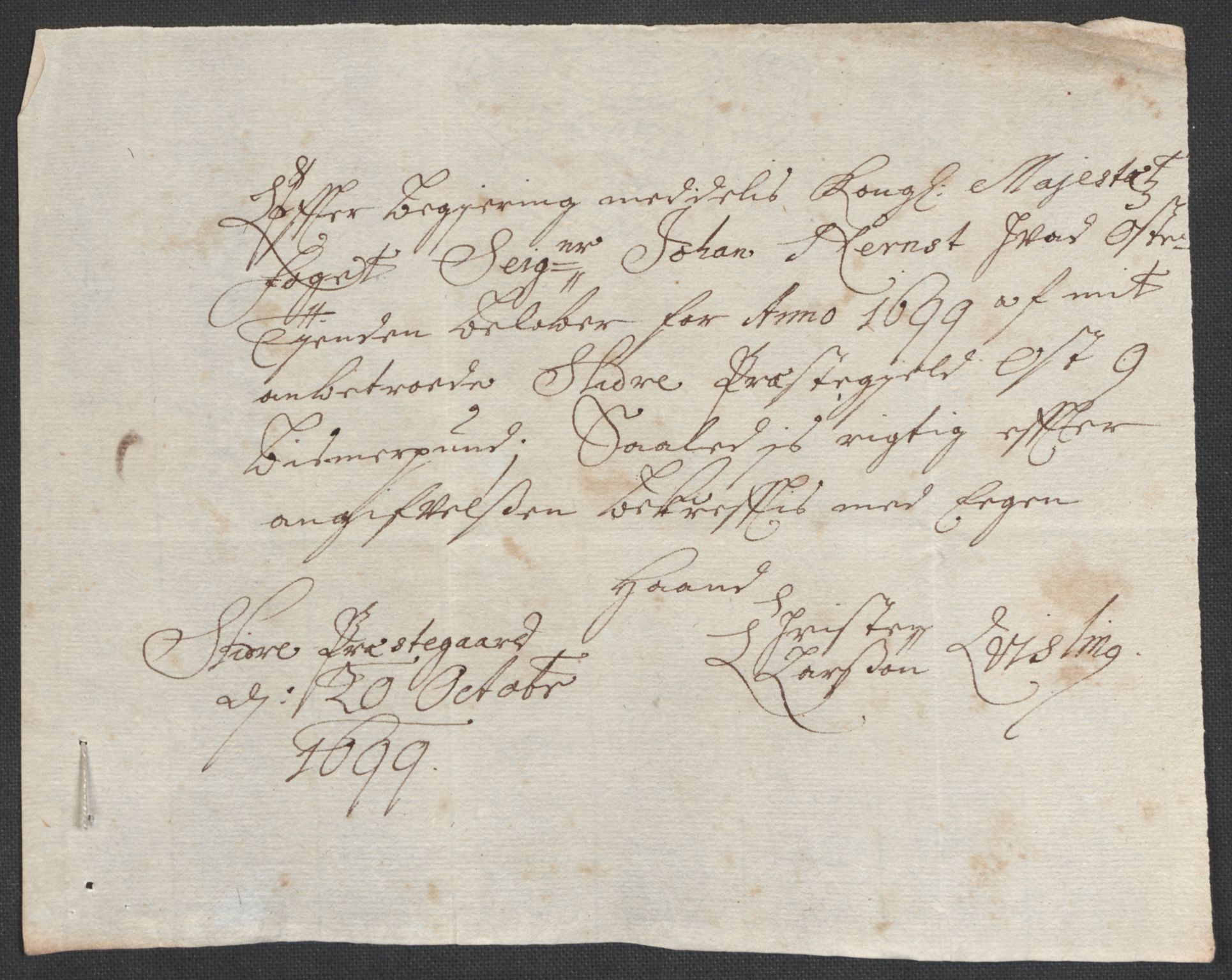 Rentekammeret inntil 1814, Reviderte regnskaper, Fogderegnskap, AV/RA-EA-4092/R18/L1297: Fogderegnskap Hadeland, Toten og Valdres, 1699, p. 310