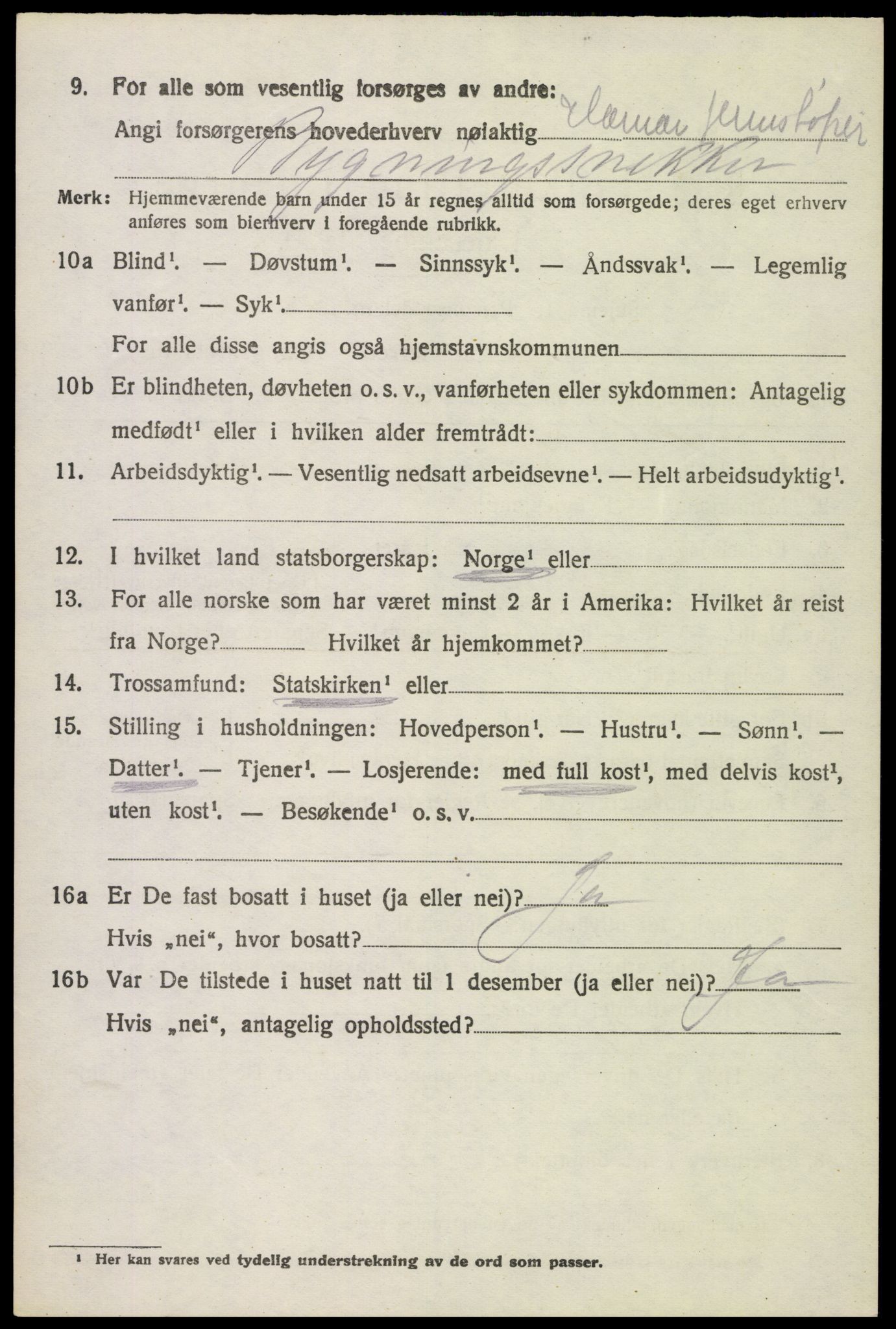 SAH, 1920 census for Stange, 1920, p. 5186