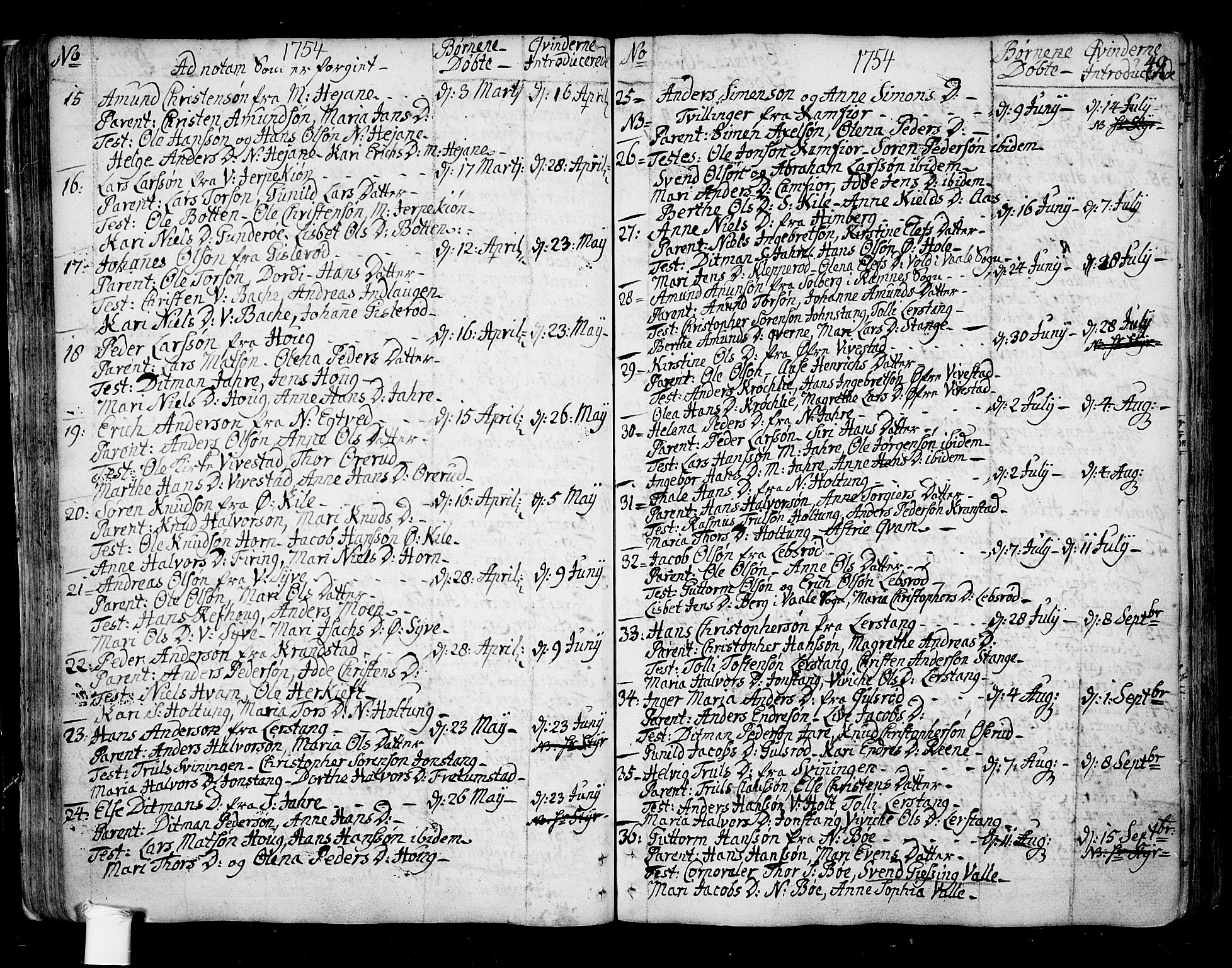 Ramnes kirkebøker, AV/SAKO-A-314/F/Fa/L0001: Parish register (official) no. I 1, 1732-1774, p. 49