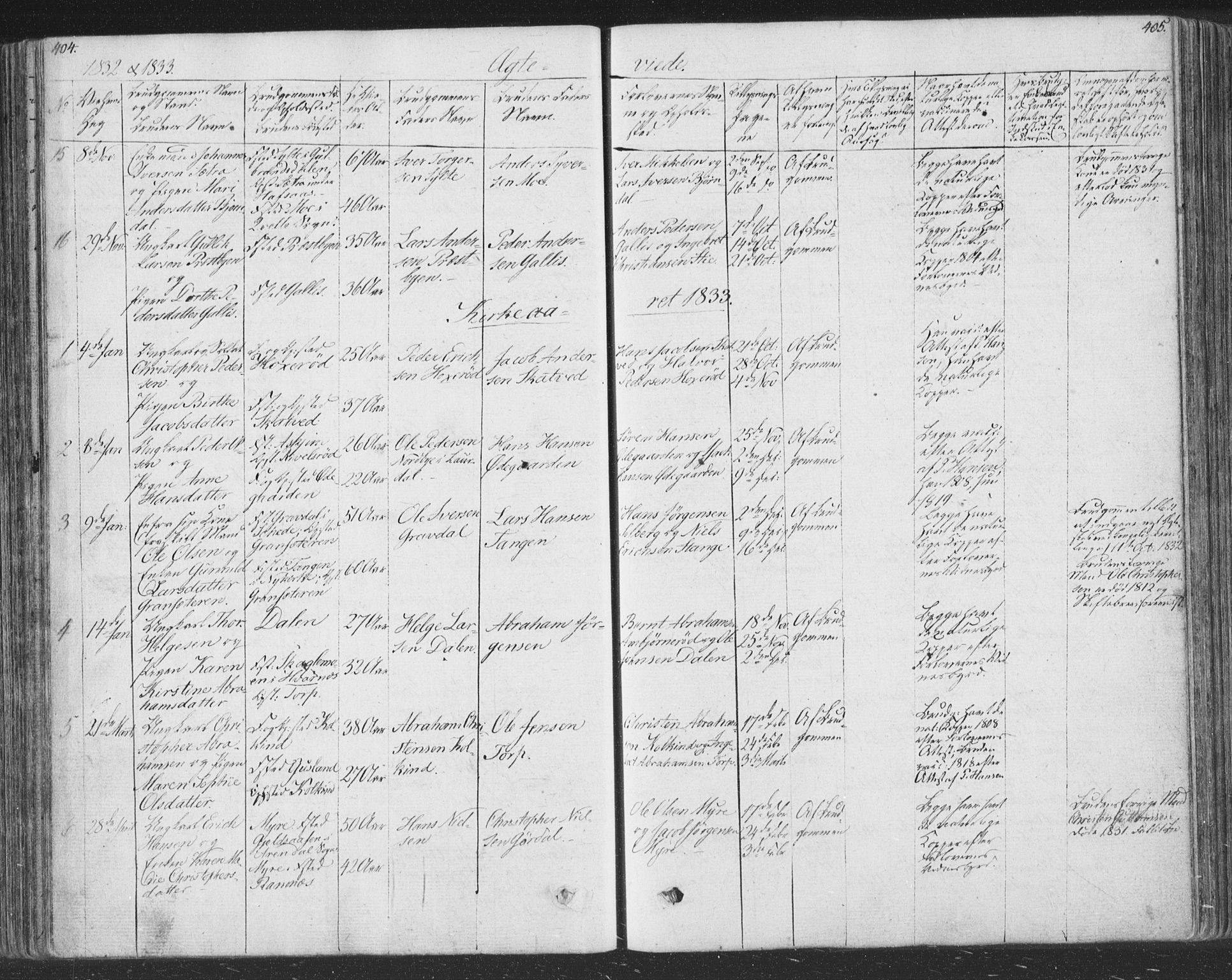 Andebu kirkebøker, SAKO/A-336/F/Fa/L0004: Parish register (official) no. 4, 1829-1856, p. 404-405