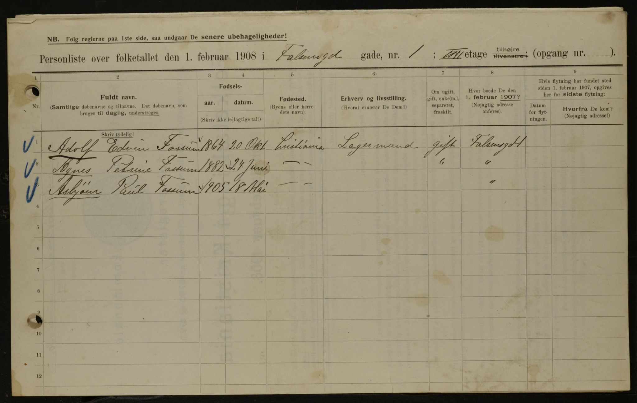 OBA, Municipal Census 1908 for Kristiania, 1908, p. 21141