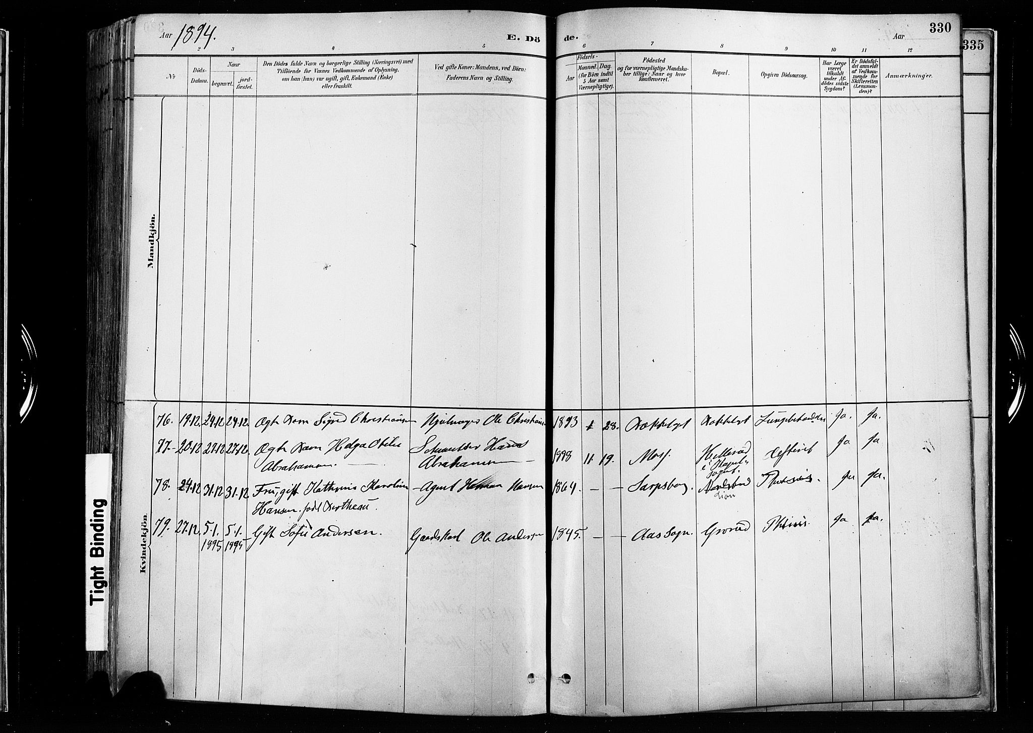 Østre Aker prestekontor Kirkebøker, AV/SAO-A-10840/F/Fa/L0008: Parish register (official) no. I 8, 1883-1894, p. 330