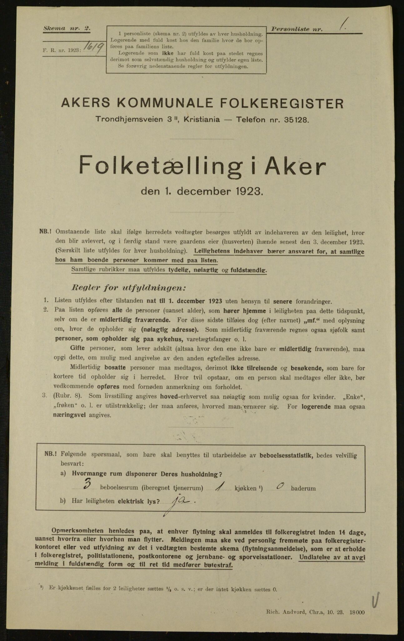 , Municipal Census 1923 for Aker, 1923, p. 32741