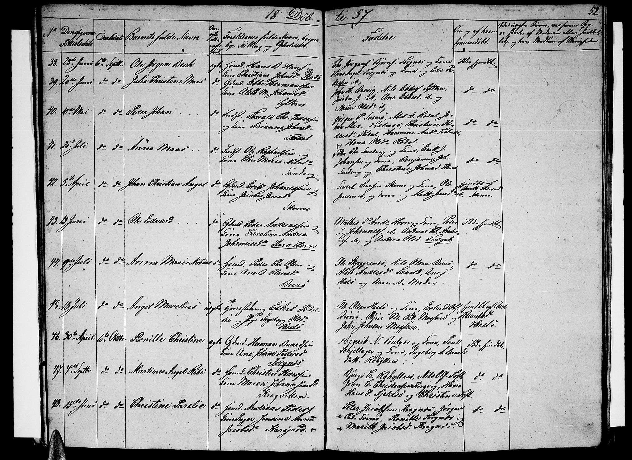 Ministerialprotokoller, klokkerbøker og fødselsregistre - Nordland, SAT/A-1459/813/L0211: Parish register (copy) no. 813C03, 1842-1863, p. 52