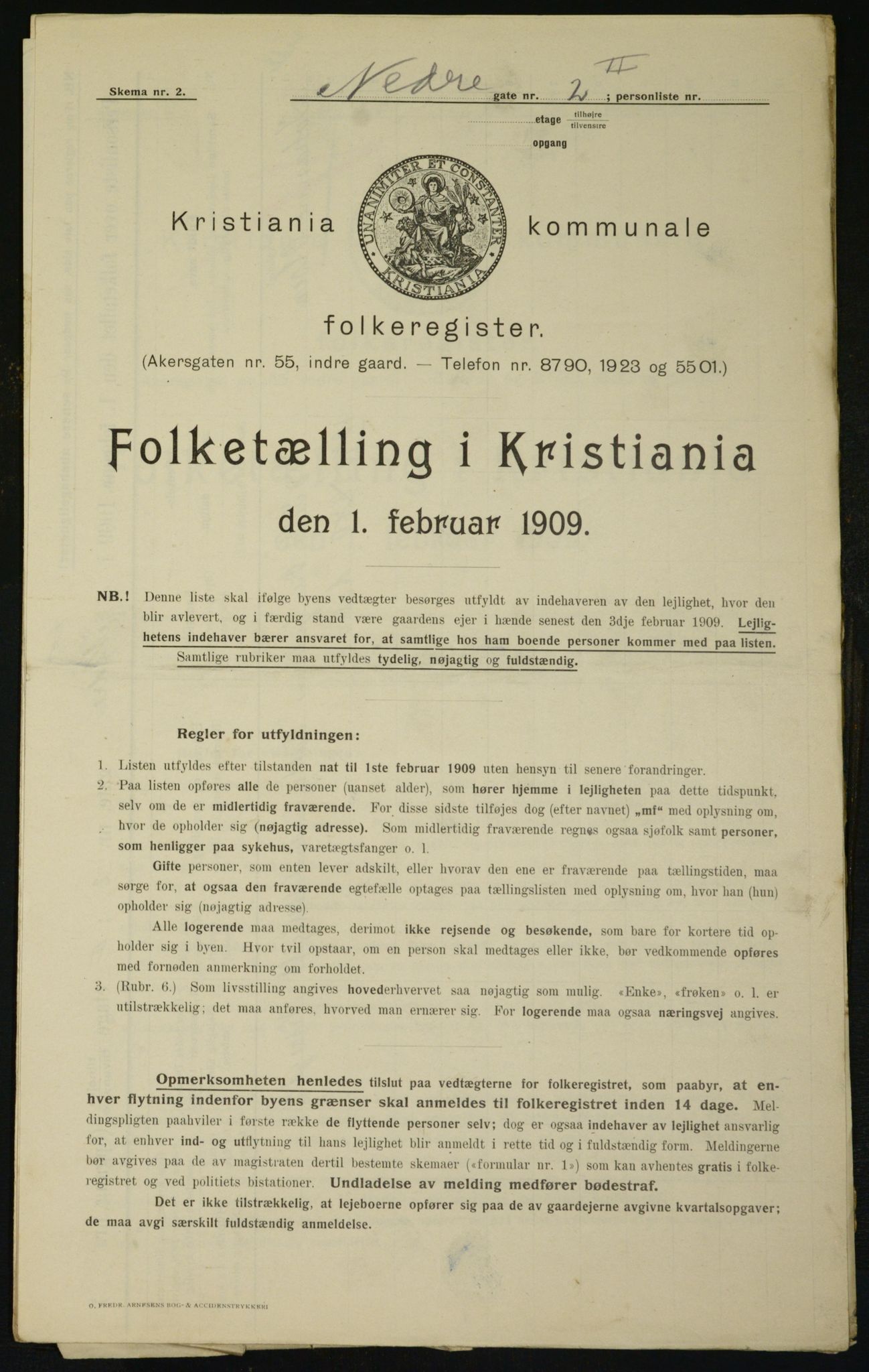 OBA, Municipal Census 1909 for Kristiania, 1909, p. 62690