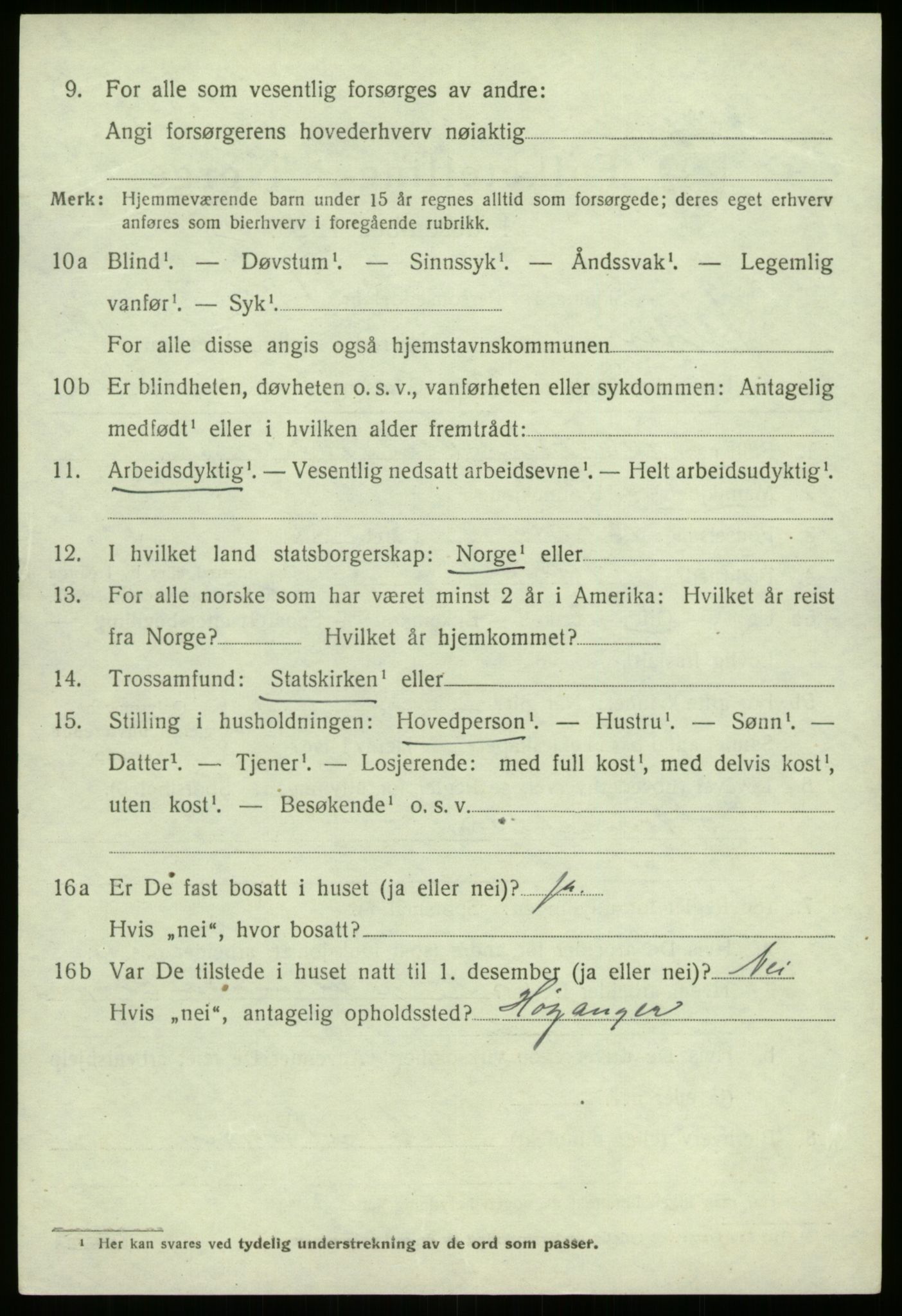 SAB, 1920 census for Jølster, 1920, p. 6857