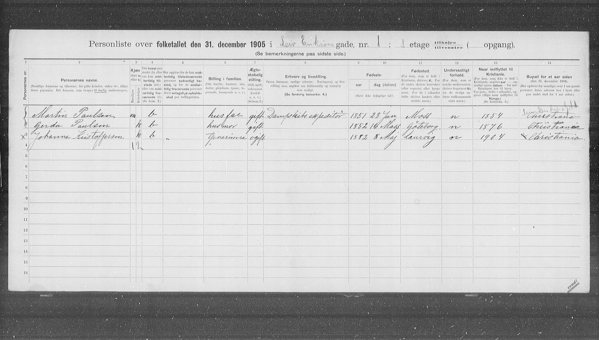 OBA, Municipal Census 1905 for Kristiania, 1905, p. 30077