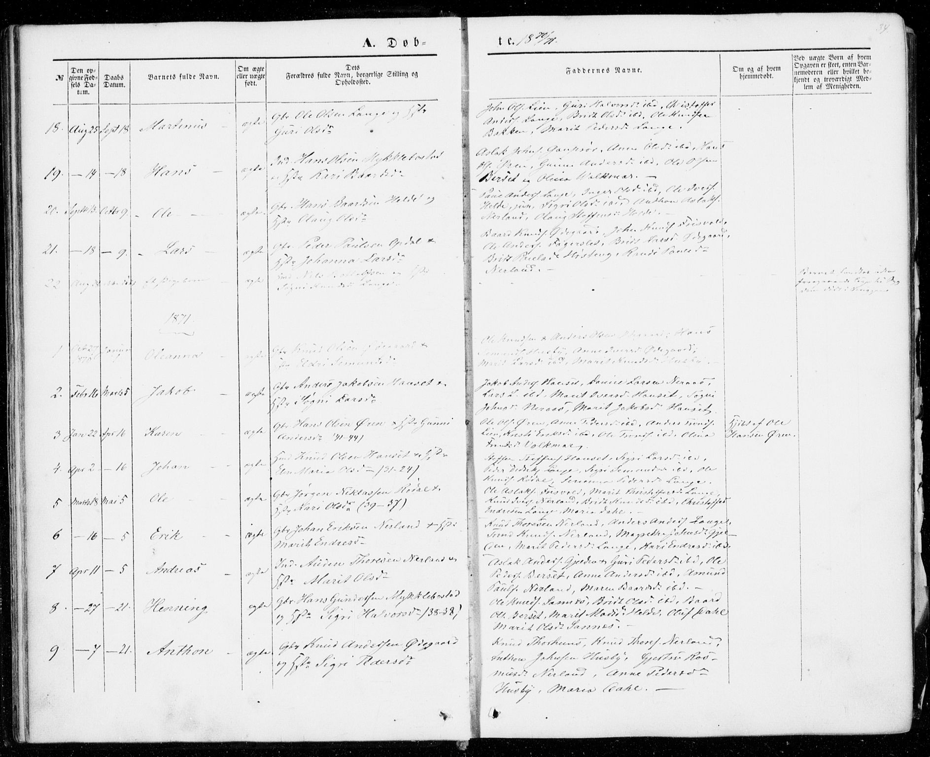 Ministerialprotokoller, klokkerbøker og fødselsregistre - Møre og Romsdal, SAT/A-1454/554/L0643: Parish register (official) no. 554A01, 1846-1879, p. 34