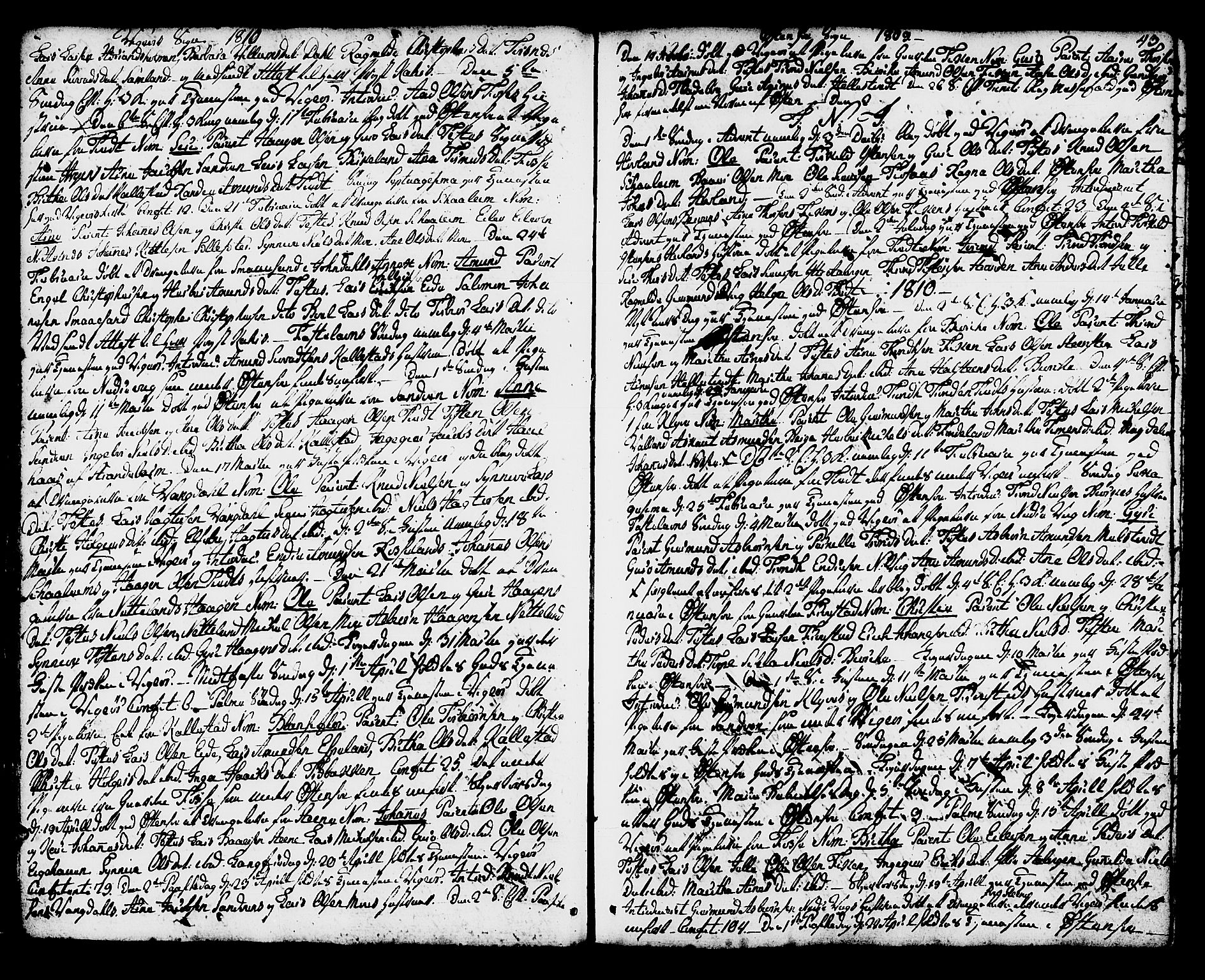 Kvam sokneprestembete, AV/SAB-A-76201/H/Haa: Parish register (official) no. A 5, 1796-1832, p. 43