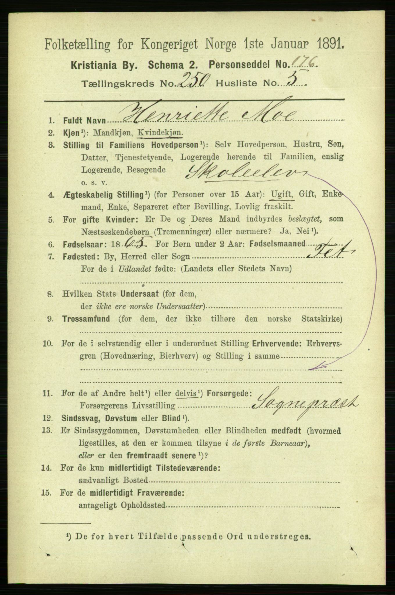 RA, 1891 census for 0301 Kristiania, 1891, p. 153003
