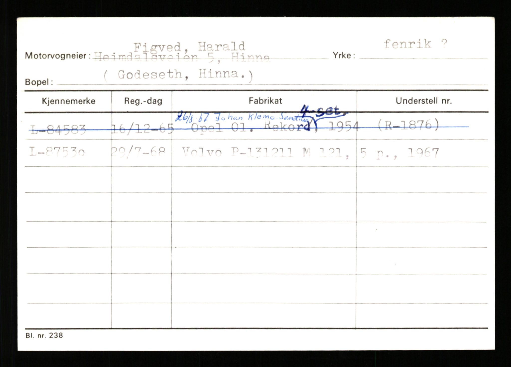 Stavanger trafikkstasjon, SAST/A-101942/0/H/L0008: Eraker - Fjellstad, 1930-1971, p. 2502