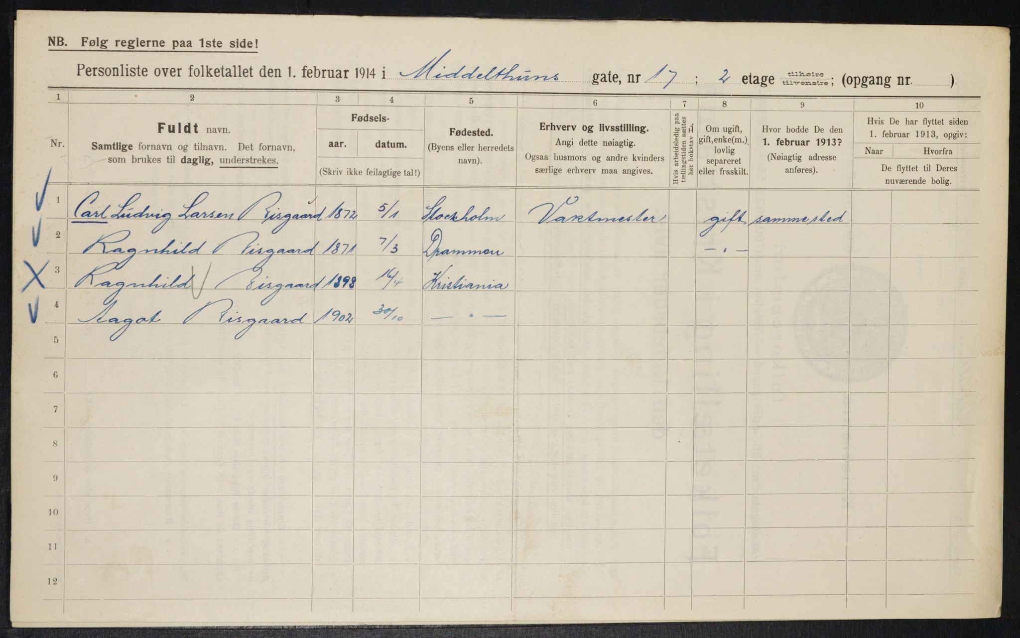 OBA, Municipal Census 1914 for Kristiania, 1914, p. 65339