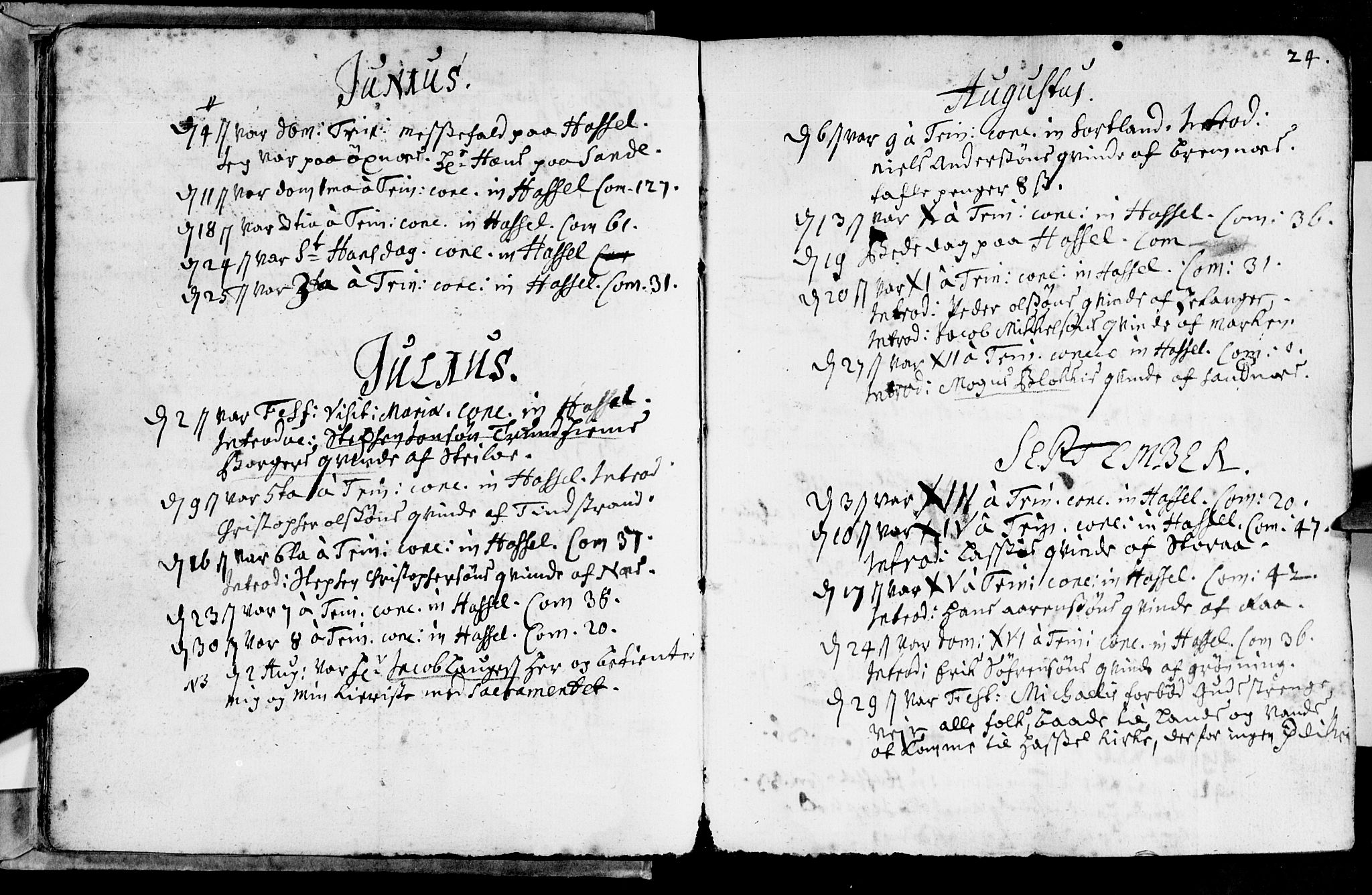 Ministerialprotokoller, klokkerbøker og fødselsregistre - Nordland, AV/SAT-A-1459/888/L1231: Parish register (official) no. 888A01 /1, 1693-1738, p. 24