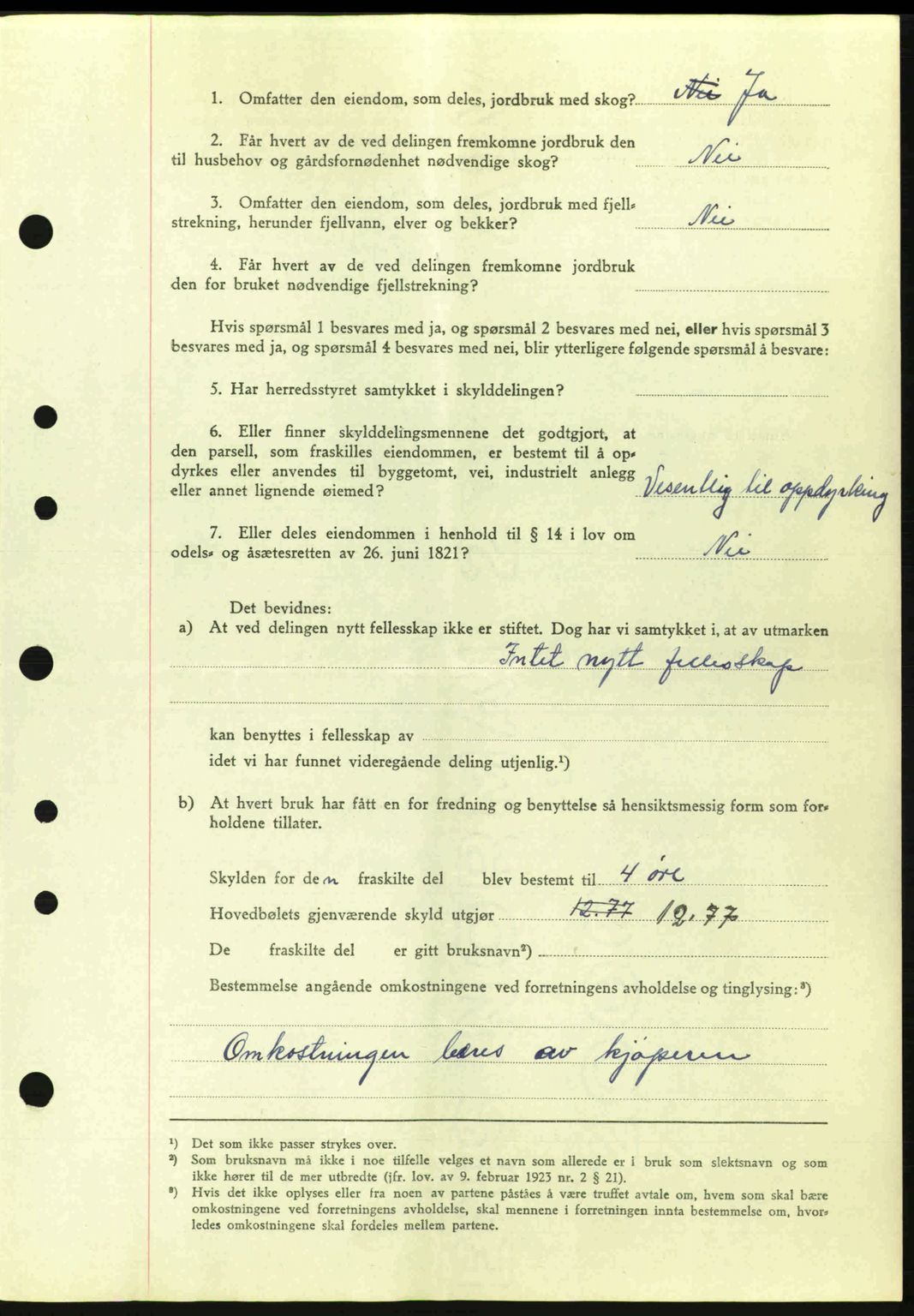 Nedenes sorenskriveri, AV/SAK-1221-0006/G/Gb/Gba/L0052: Mortgage book no. A6a, 1944-1945, Diary no: : 1088/1944